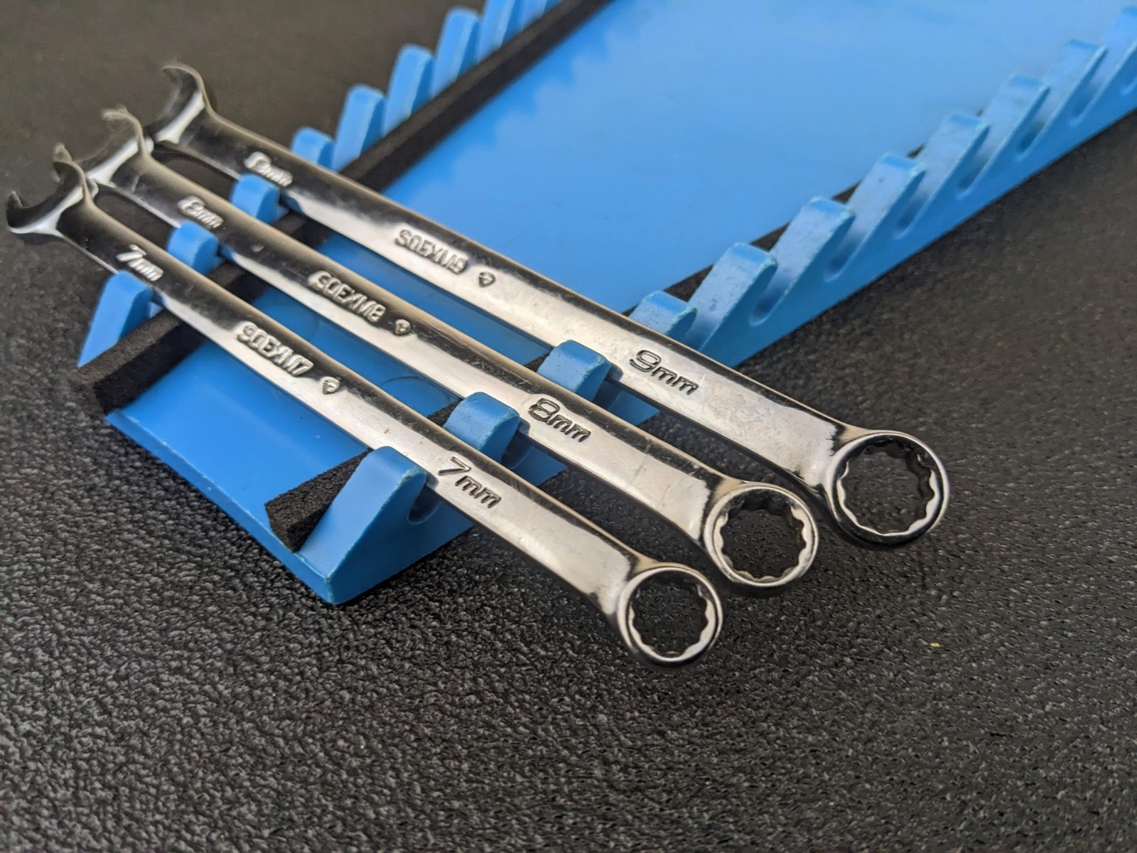 #bp094 Snap-on Tools USA 3pc Metric 7mm – 9mm Flank Drive PLUS Combo Wrench Set