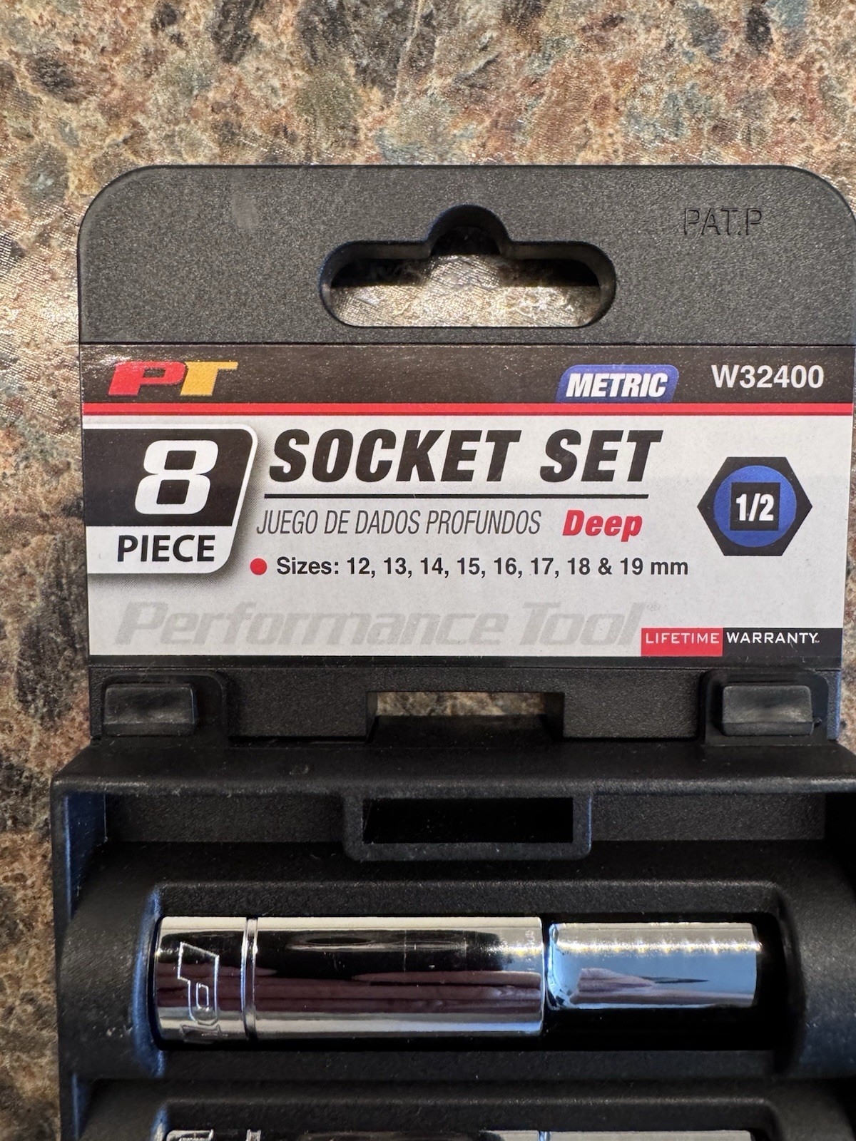 Performance Tool W32400 8 Pc Deep Metric 1/2” Drive Socket Set NEW Sealed