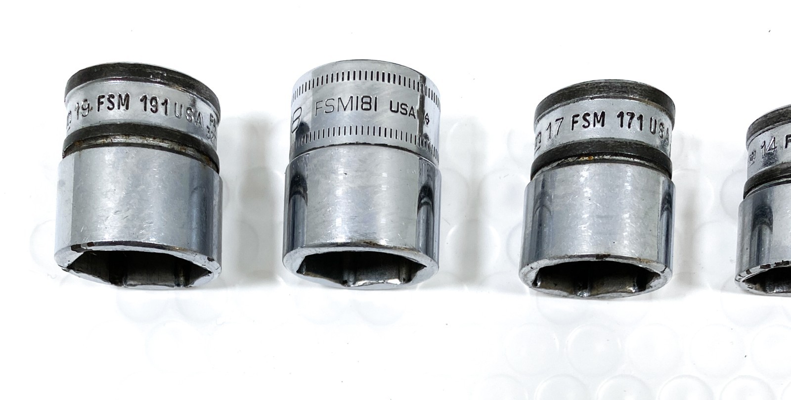 SNAP ON 7 PC SOCKET SET 3/8″ DR FSM191 FSM181 FSM171 FSM141 FSM131 FSM121 FSM91