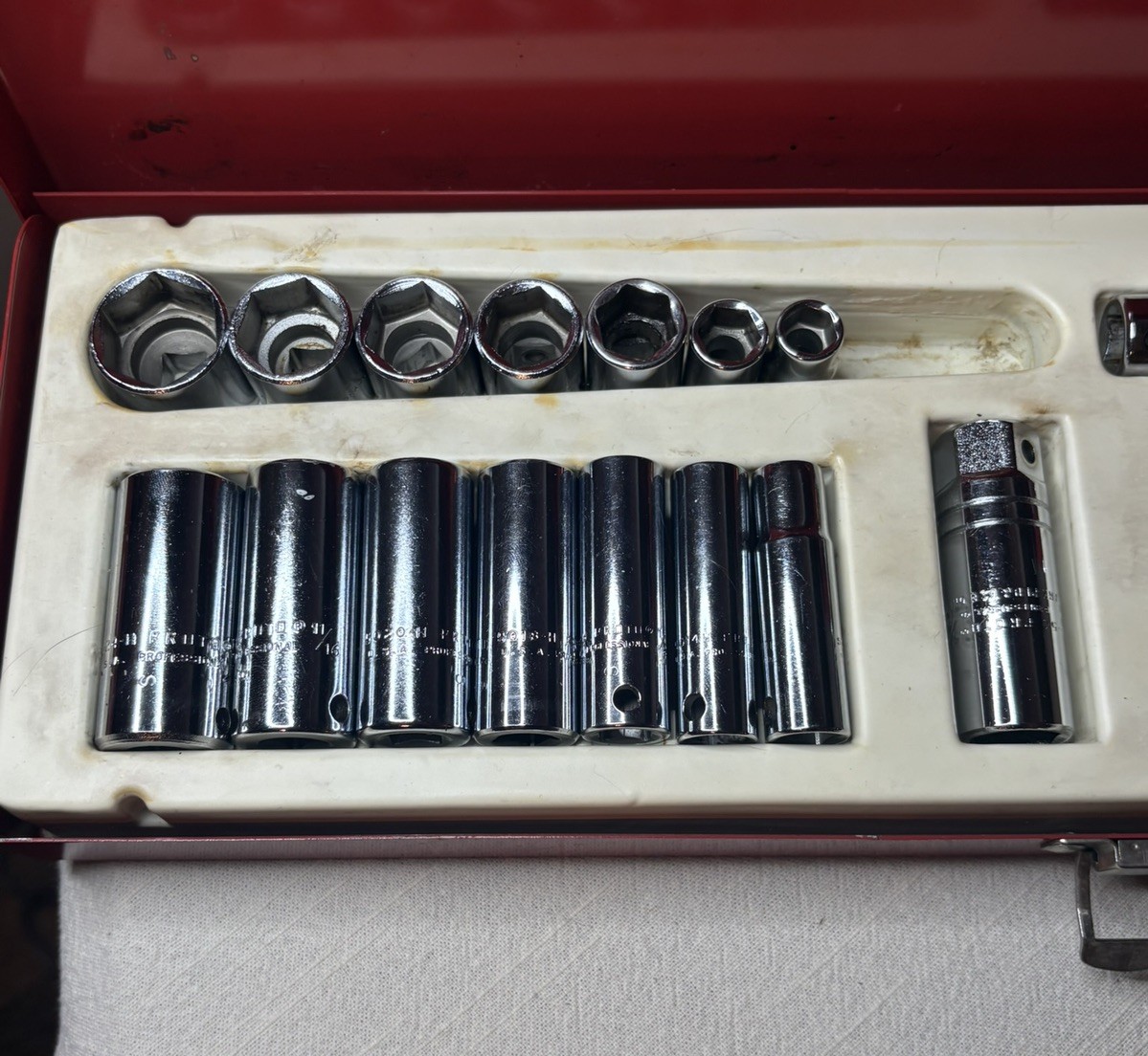 VINTAGE PROTO Socket Wrench Set 5002B Incomplete 6pt Spark EUC