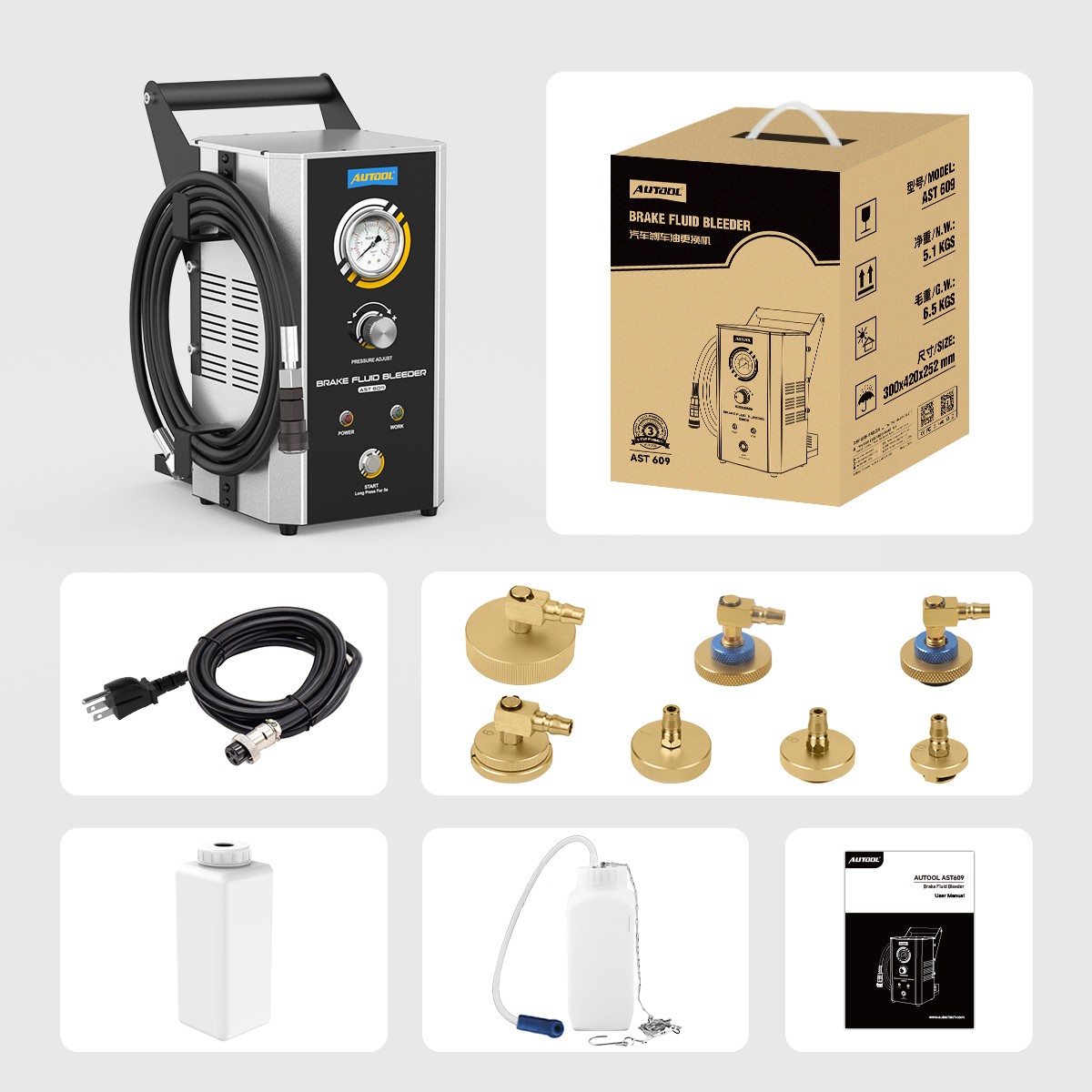 Brake Bleeder Kit Electric Brake Bleeder Fluid Exchanger Vacuum Pump 24 Adapter