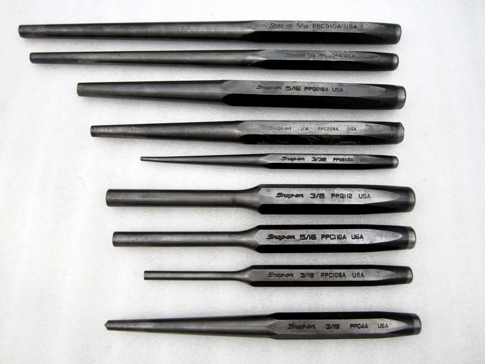 Snap-on 9pc Punch Set Center Pin Tapered PPC USA