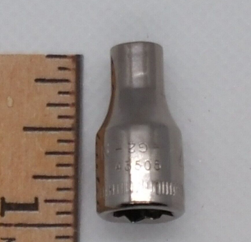 Vintage Craftsman 1/4″ Drive 4MM 6 Point Shallow Socket Metric G2 43505 USA NOS