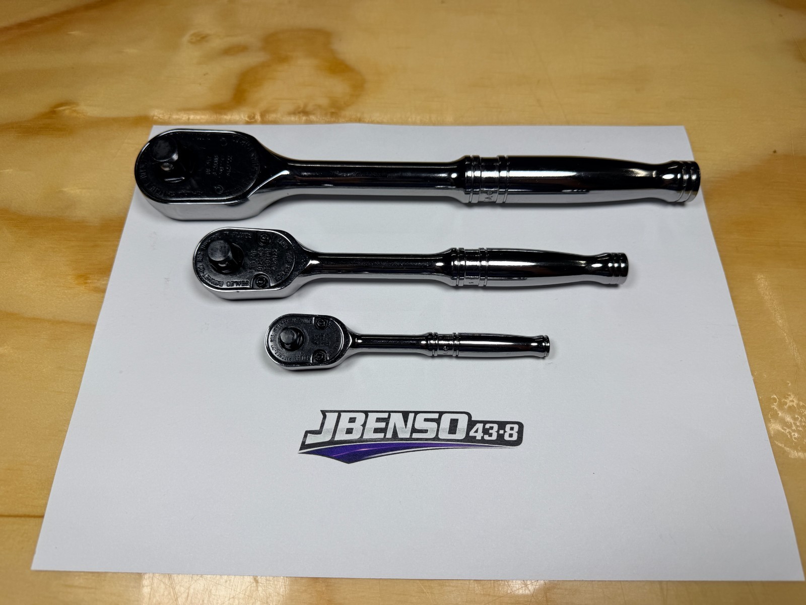 Snap-on Tools NEW 3pc Mix Drive Chrome Fixed Head Ratchet Set T72 F80 S80A RAT80