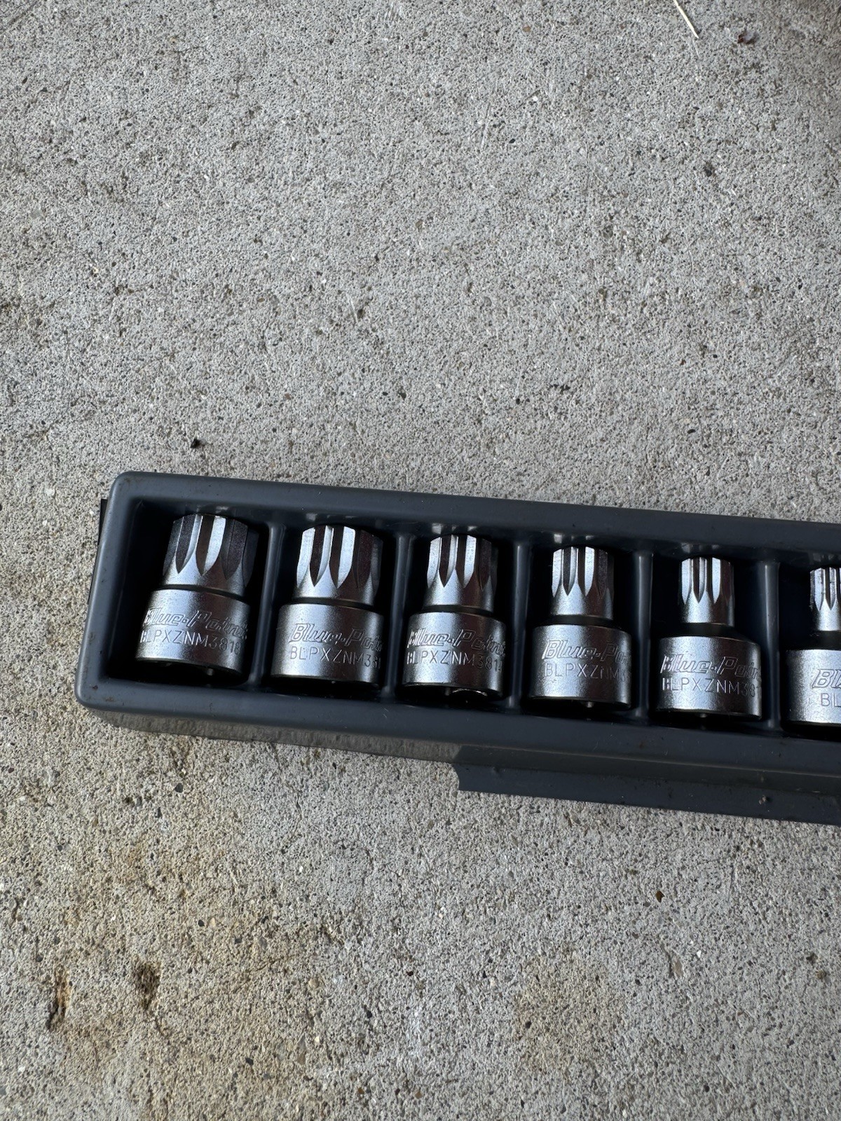 Blue Point BLPXZNM389 9pc 3/8″ Drive Triple Square Bit Stubby Socket Driver Set