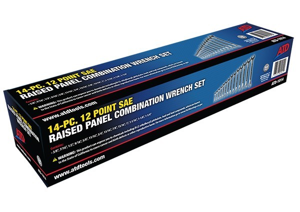 ATD-1014 – 14Pc. SAE Raised Panel Combination Wrench Set
