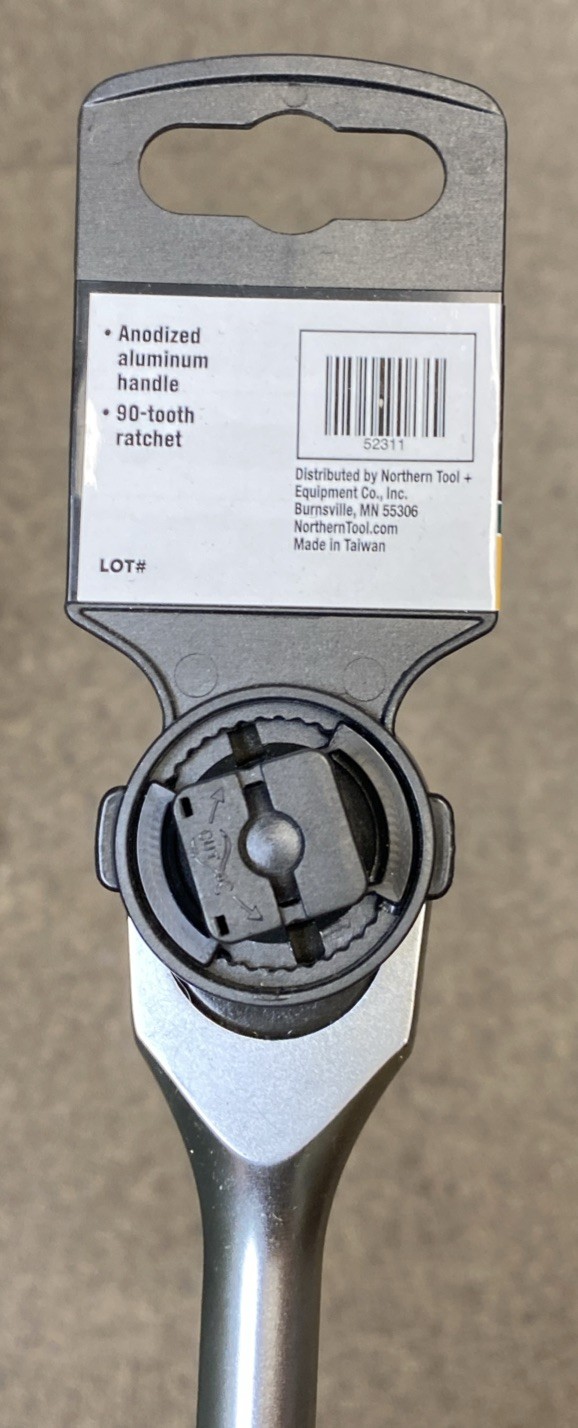 Klutch 1/2” Drive Ratchet 16” Long 90 Tooth Aluminum Handle 52311