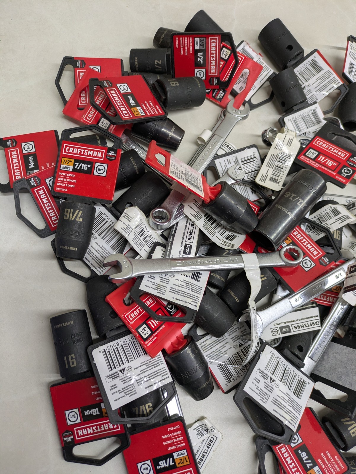 Lot of 56 Craftsman Impact Sockets & Combination Wrenches Resale Tools Flipper