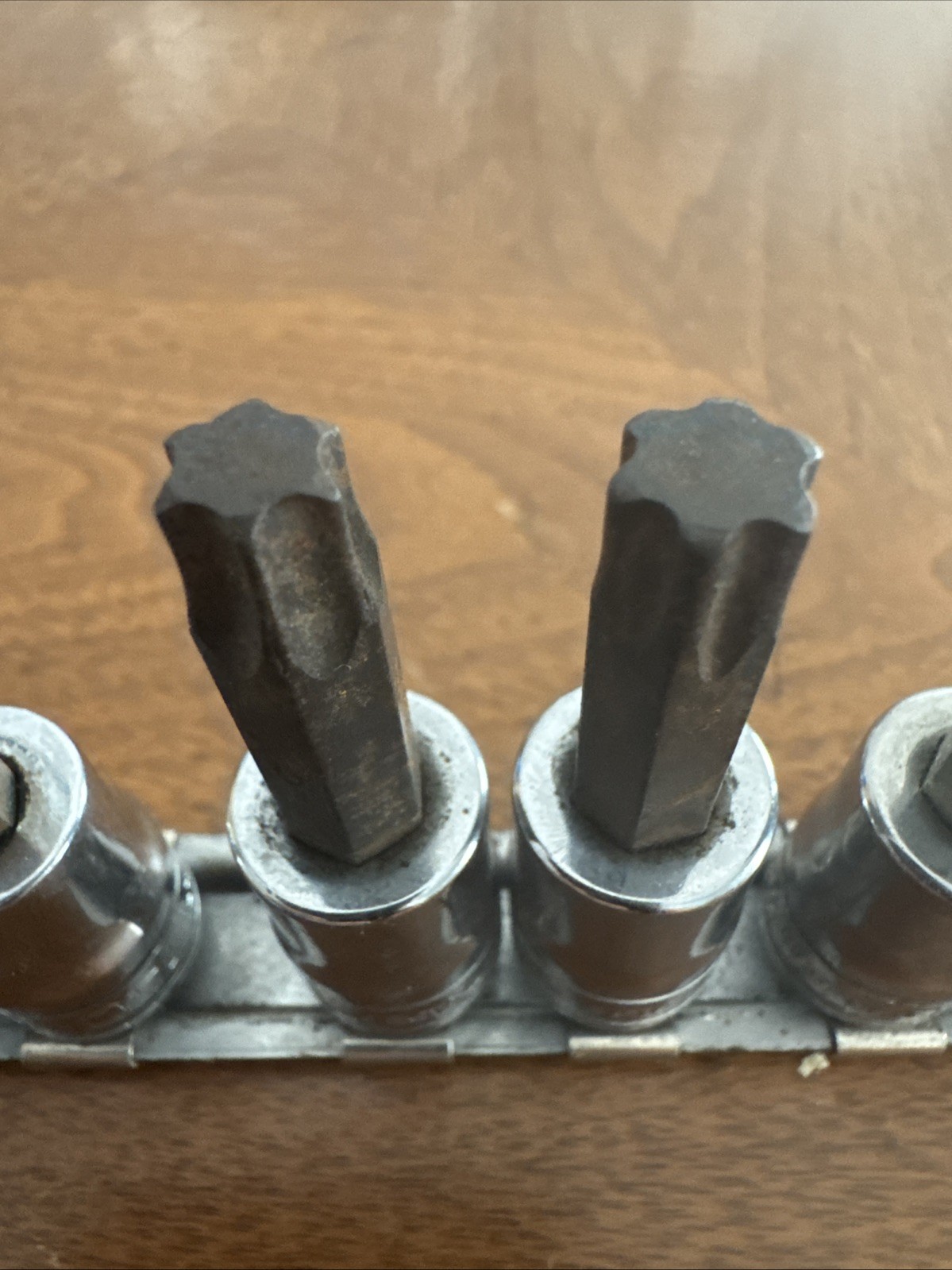 Snap-on 3/8″ Drive 7pc TORX Bit Standard Socket Set FTX27E-FTX55E With Rail