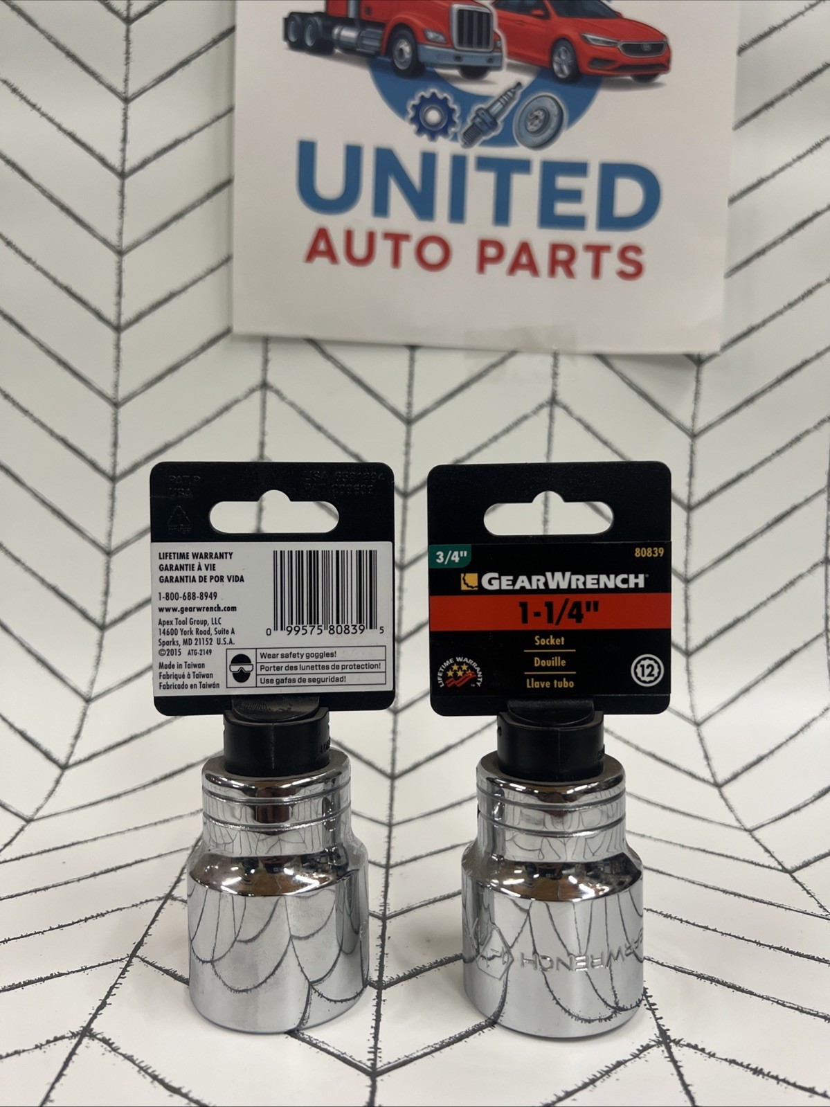 GEARWRENCH 80839 3/4″ Drive 1-1/4″ SAE Socket 12Pt ( 2 Packs)