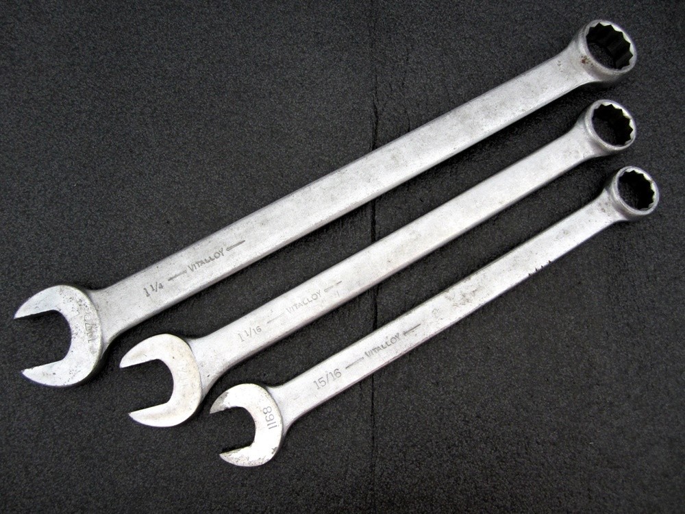 Vintage Billings 15/16″ 1-1/16″ 1-1/4″ Combination Wrenches 1168 1171 1173 USA