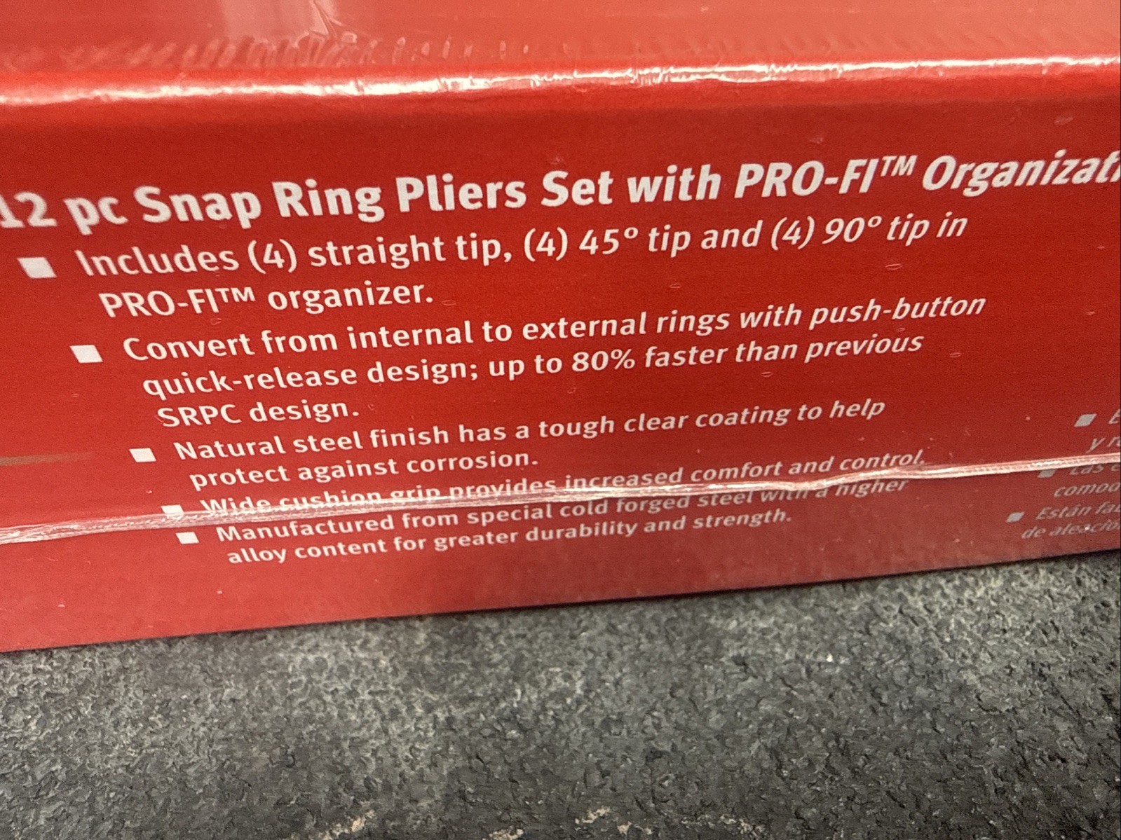 For Snap-on Tools NEW RED 12-Piece Master Snap Ring Pliers Foam Set SRPCR1200FR