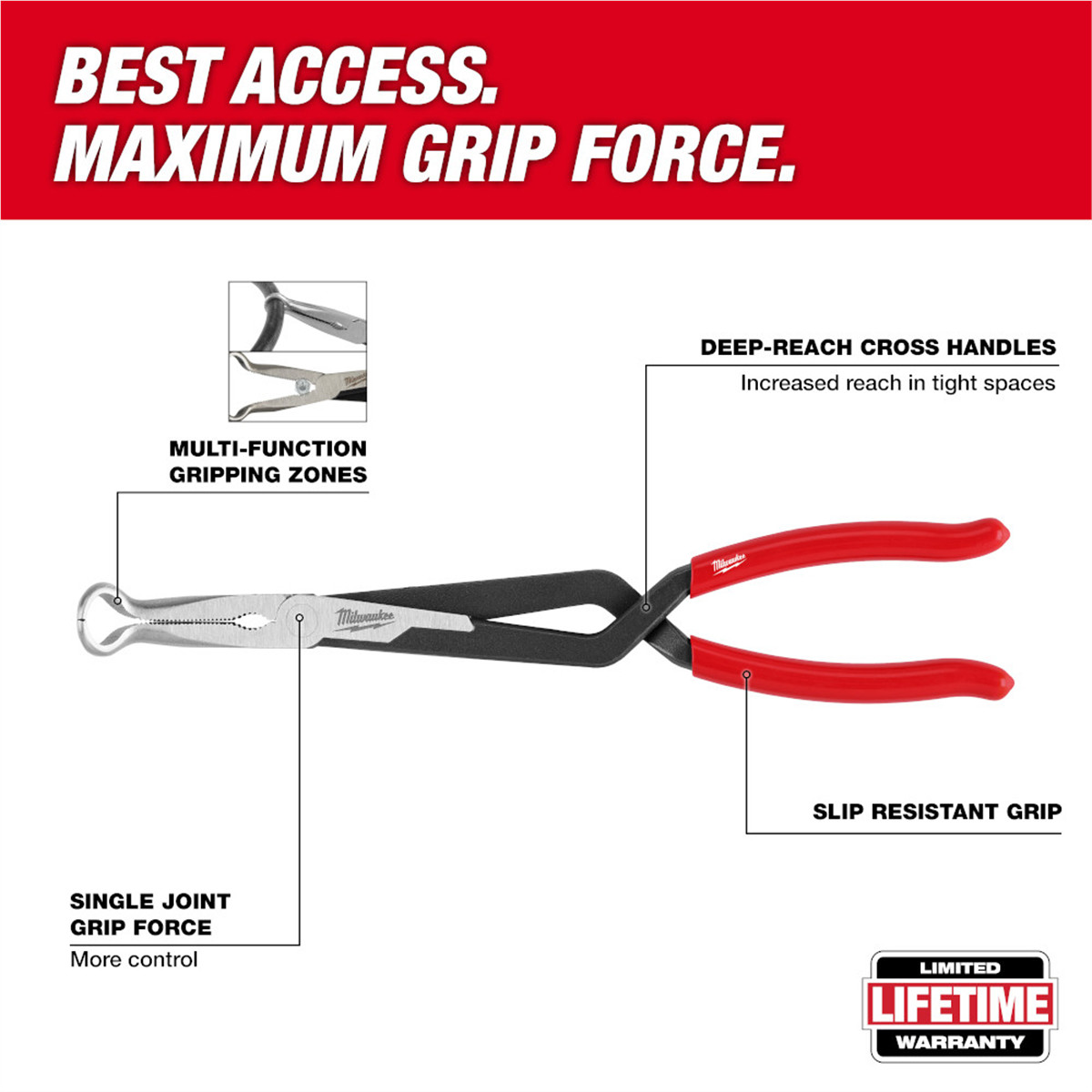 Milwaukee Tool 3PC Long Reach Hose Grip Pliers Set