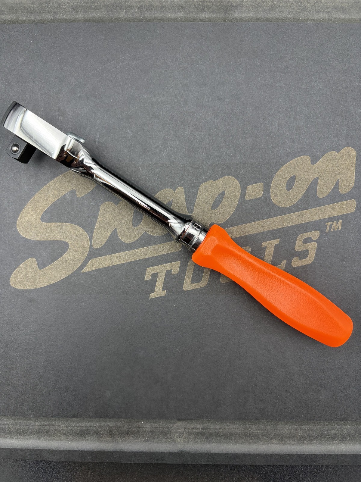 Snap-on FHD80 NOS NON-USA Stamped Head ORANGE 3/8″ Dr Hard Grip Ratchet