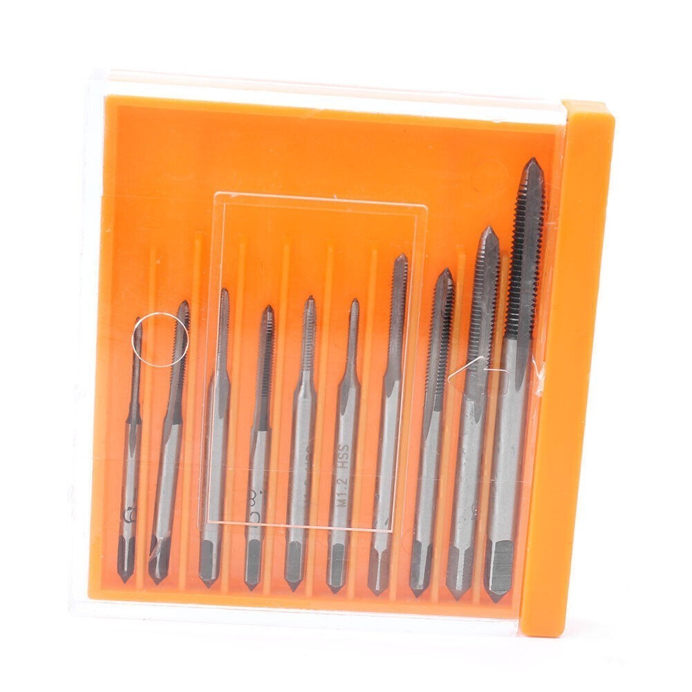 10x ForM1-M3.5 Shank Plated HSS Hand Screw Thread Metric Plug Tap Drill Bits Set