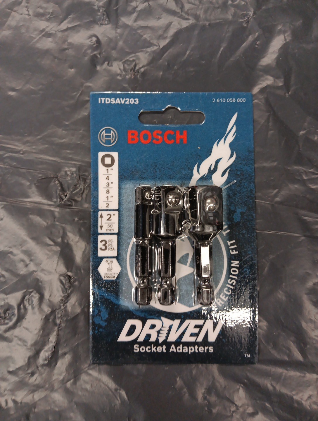 Bosch IDTSAV203 Driven Socket Adapters 3 Pack 1/4-3/8-1/2
