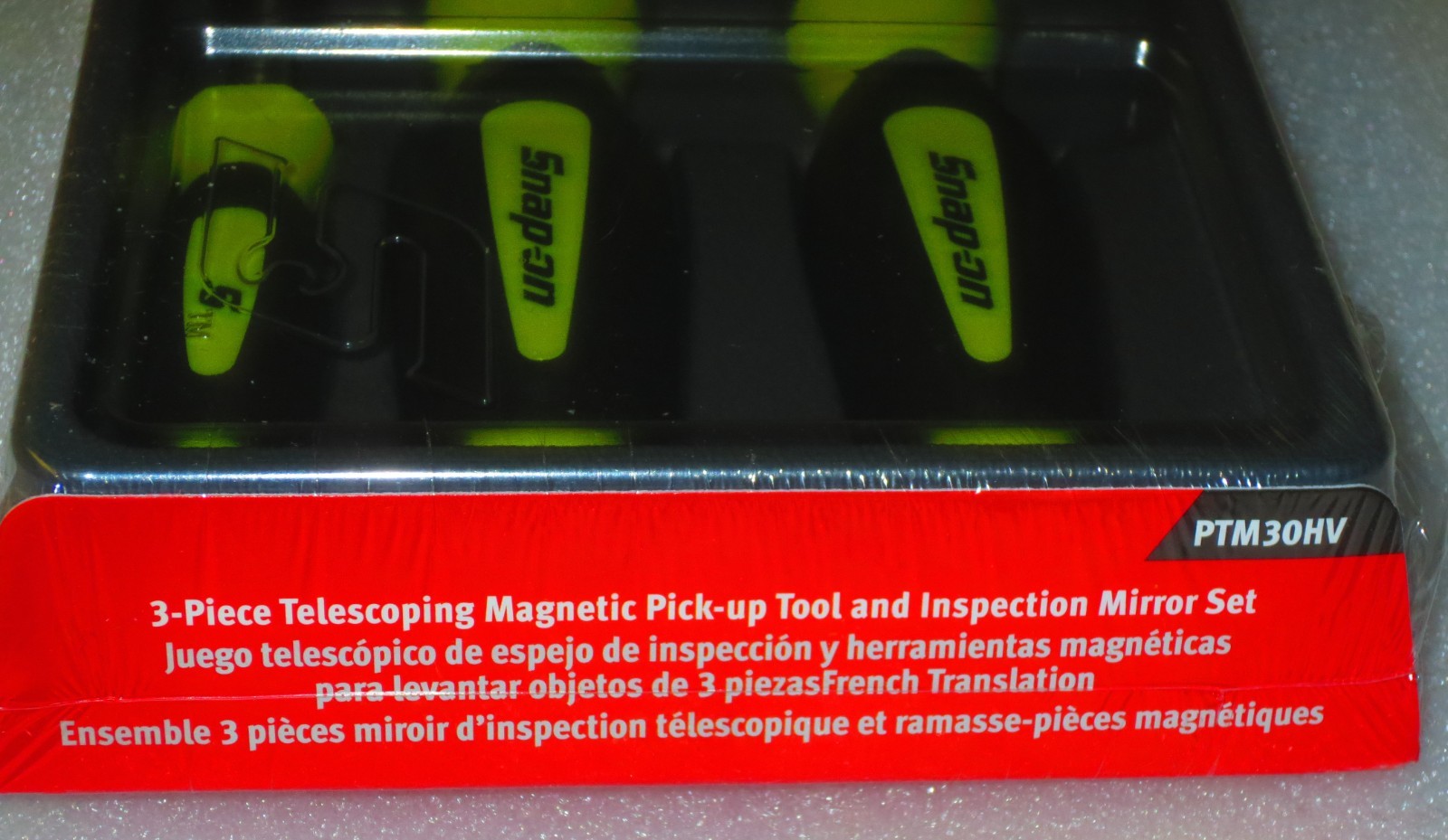 *NEW* Snap-on Tools PTM30HV 3 pcs *HI-VIZ* Magnetic Pick-up Tool & Mirror Set