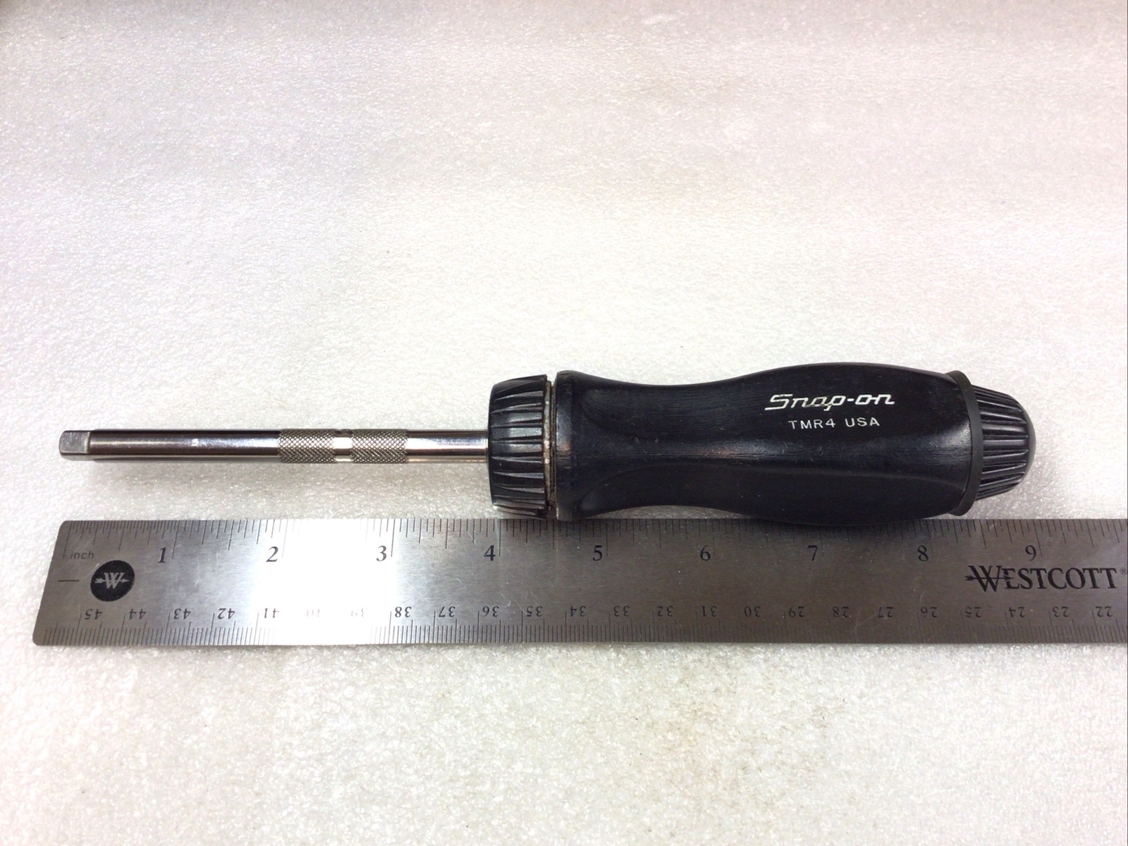 Snap On TMR4 – 1/4″ Square Drive, Ratcheting, 9” Black Hard Handled Driver-USA