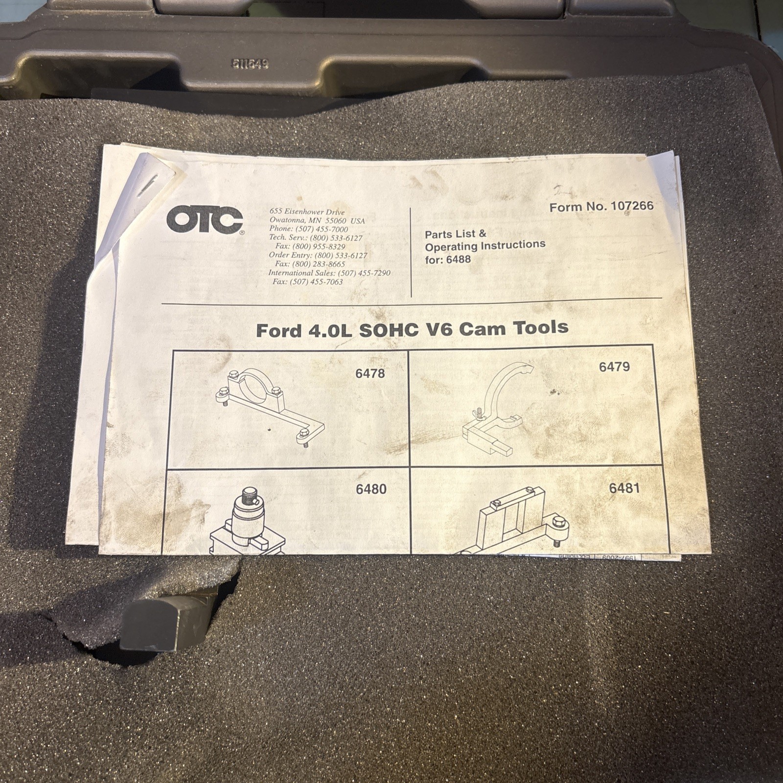 OTC Tools 🇺🇸 6488 Ford 4.0L SOHC Cam Timing Engine Set