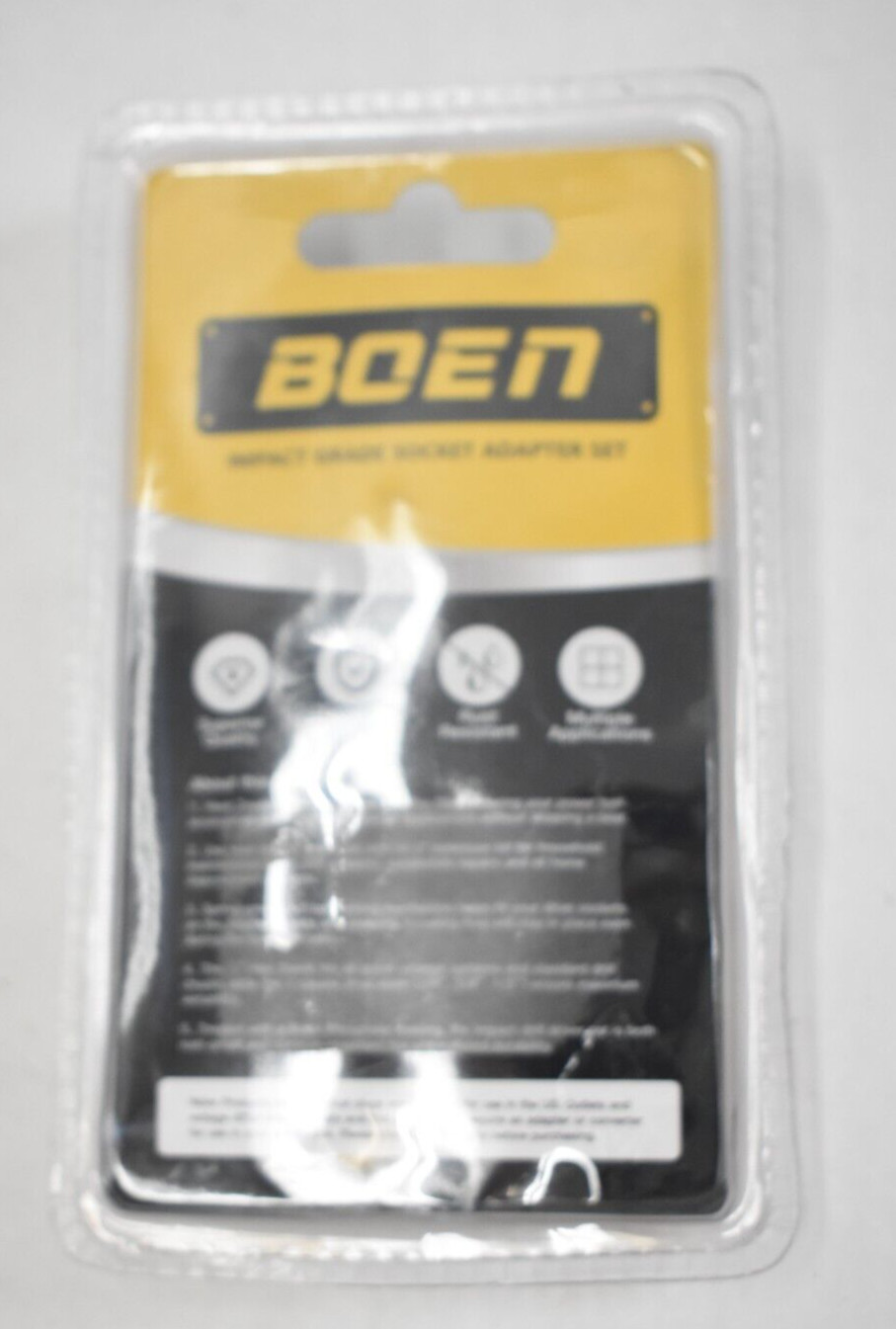 Boen Socket Adapter Set Hex Shank to 1/4″ x 3/8″ x 1/2″ Impact Driver 3 Piece