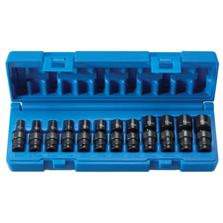 Grey Pneumatic 9712UM 12 Pc. 1/4″ Surface Drive 6 Point Metric Standard Universa