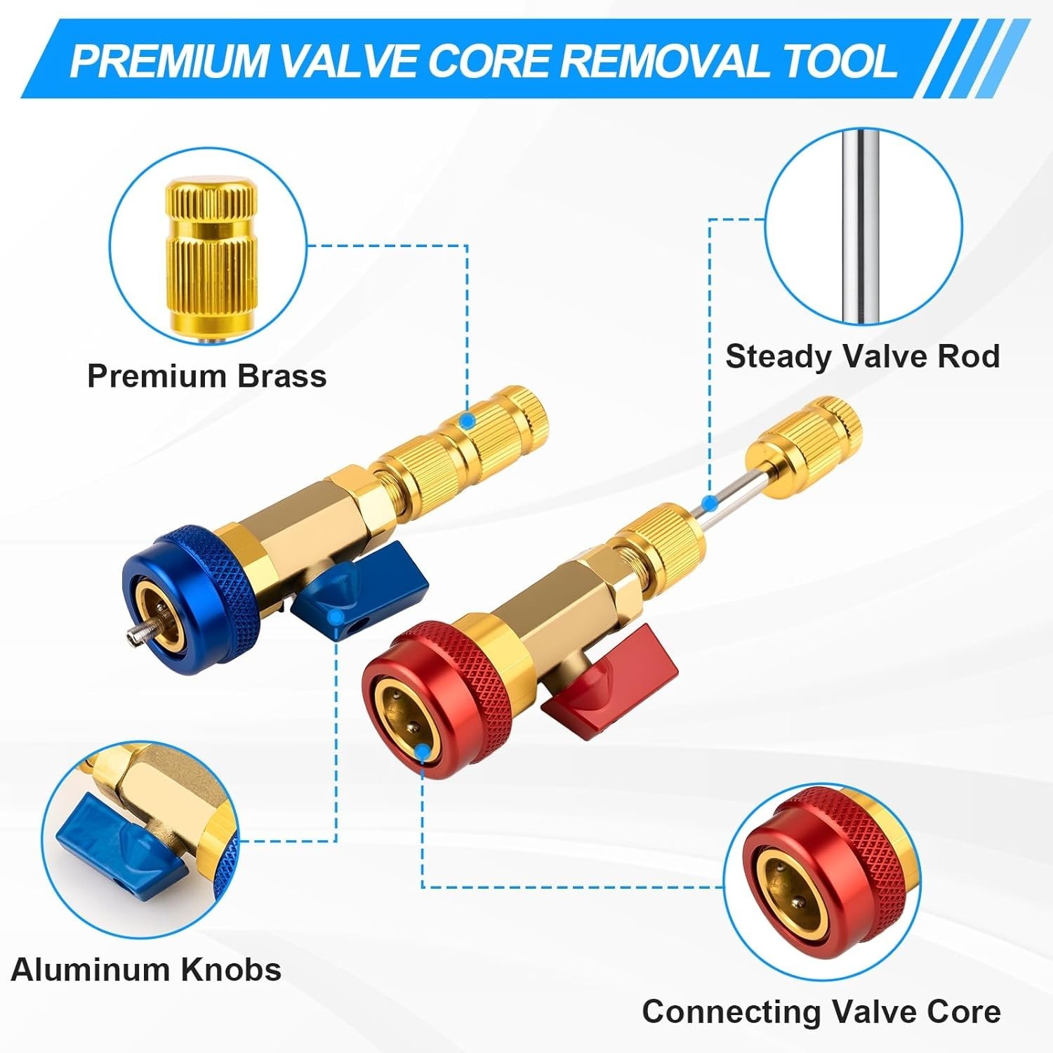 31Pcs R134A A/C Car Air Conditioning Valve Core Remover Tool High Low Pressure..