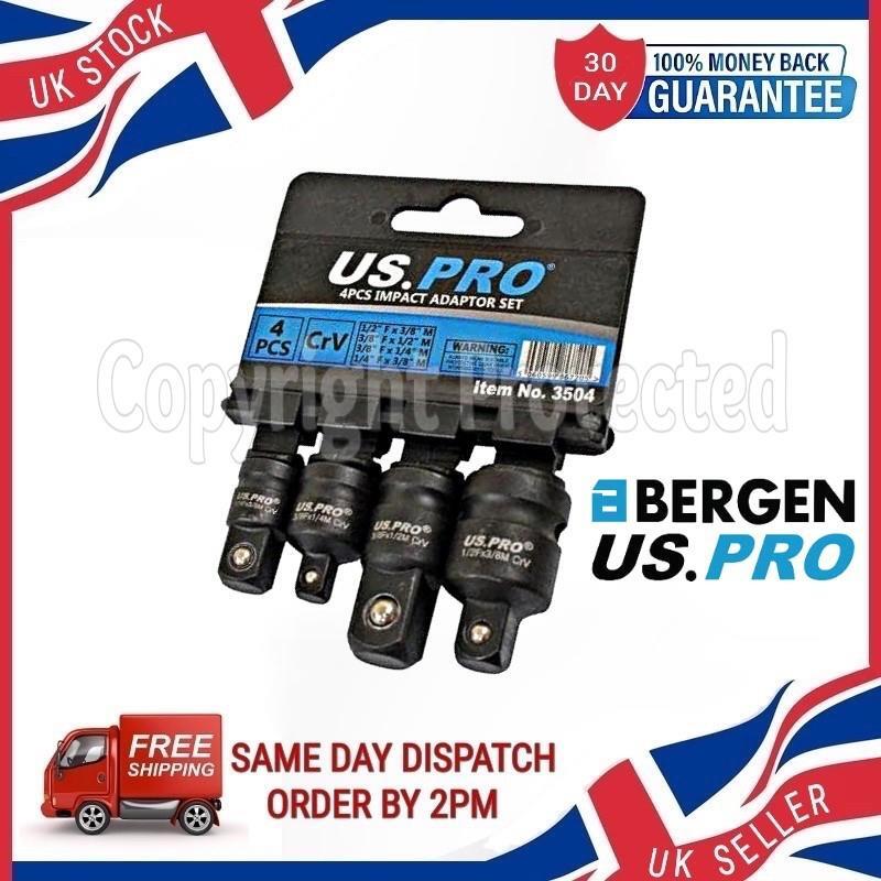 4PC IMPACT SOCKET ADAPTOR CONVERTER REDUCER 1/2 3/8 1/4 INCH DRIVE STEP UP DOWN