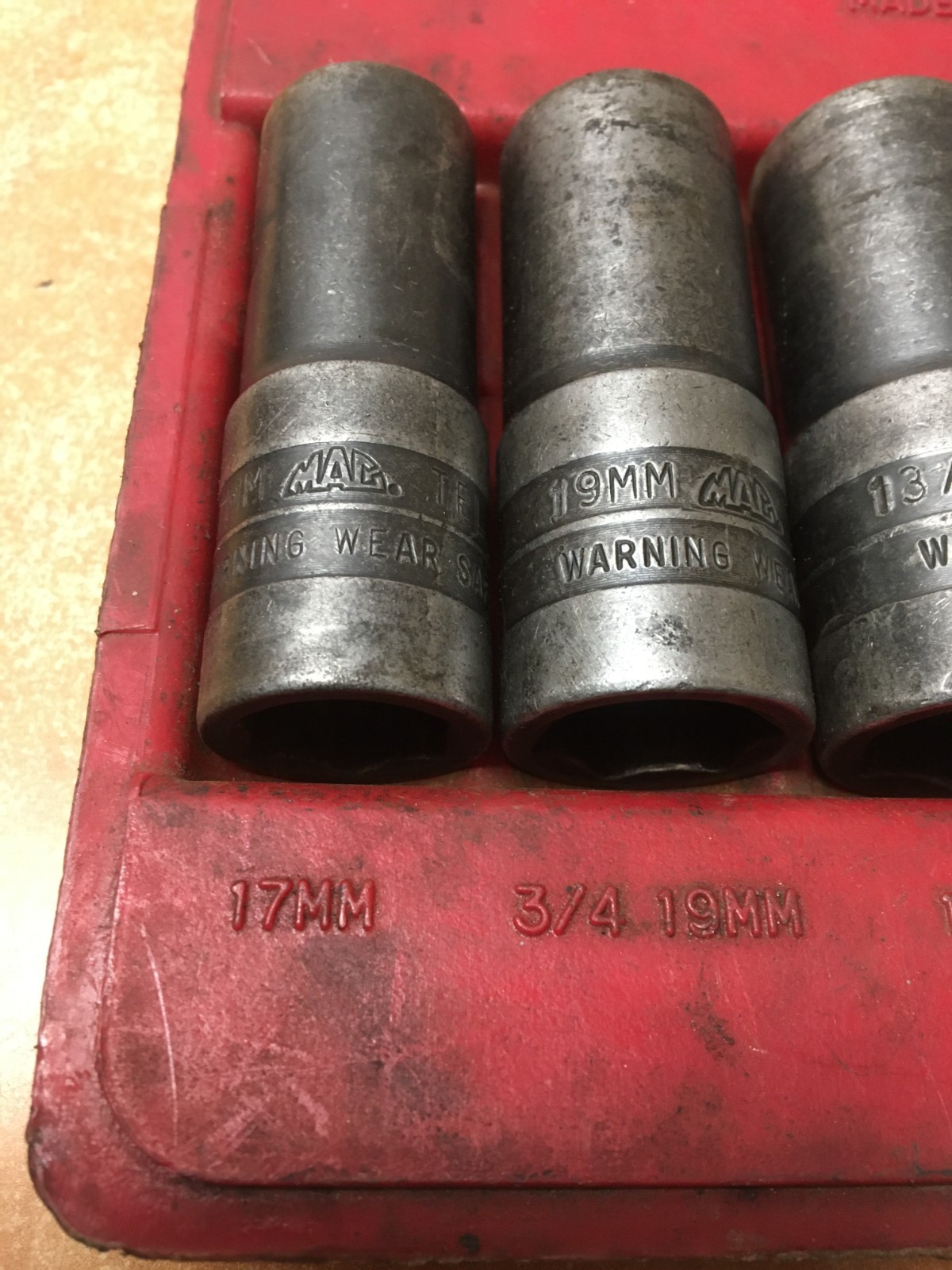 Mac Tools TFL6 6 Piece Thin Thick Wall Lug Nut Flip Socket Set With Case
