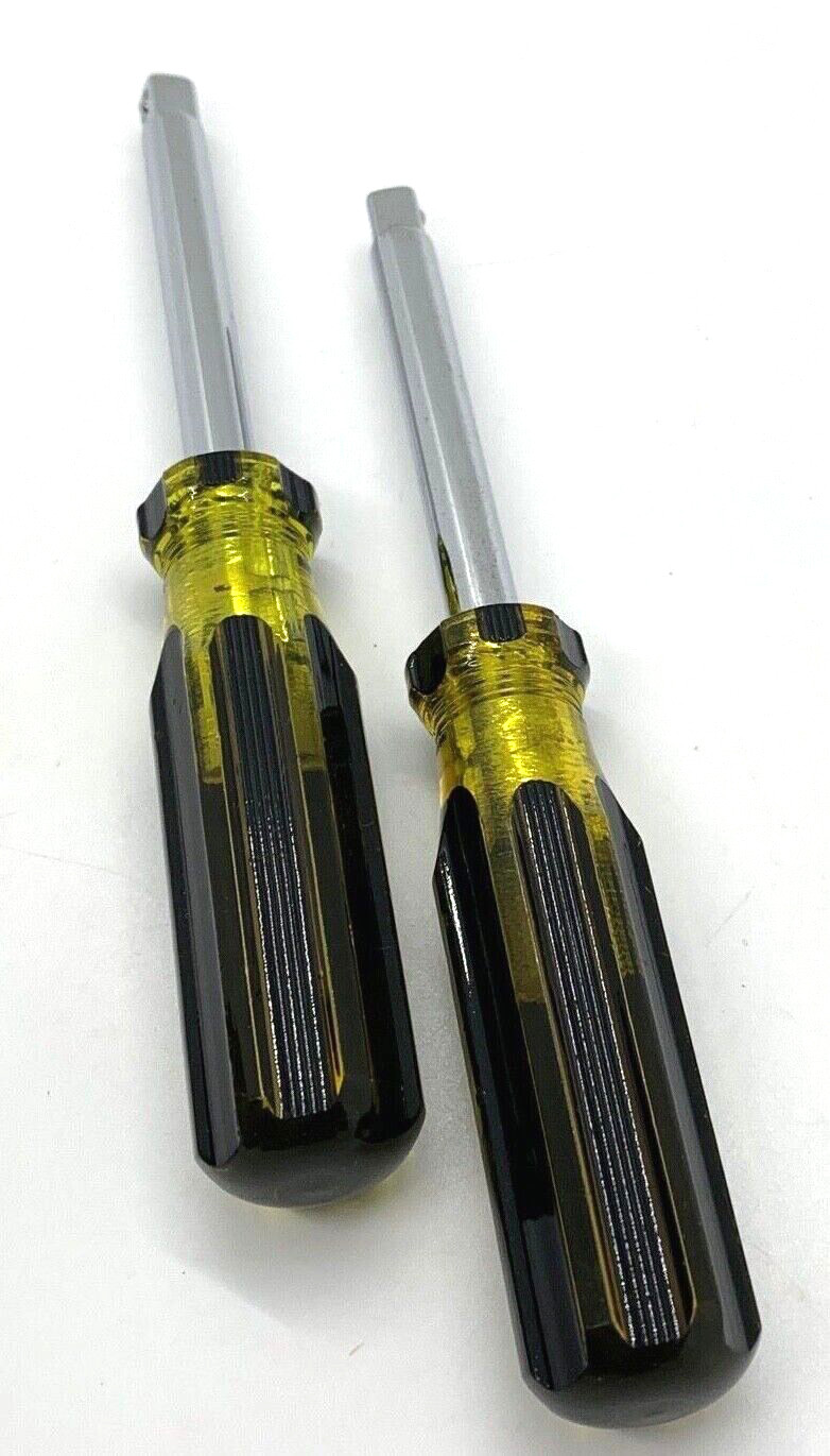 🇺🇸 (2) NEW Stanley USA 1/4″ Socket Driver Spinner Screwdriver 6″ Long Set Lot