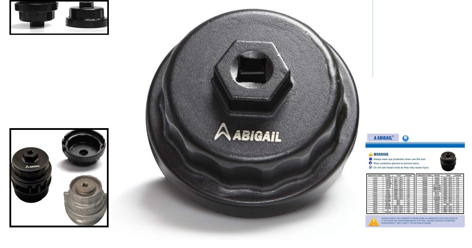 Durable 64mm Oil Filter Cap Removal Tool for Toyota & Lexus Engines 2.5L-5.7L