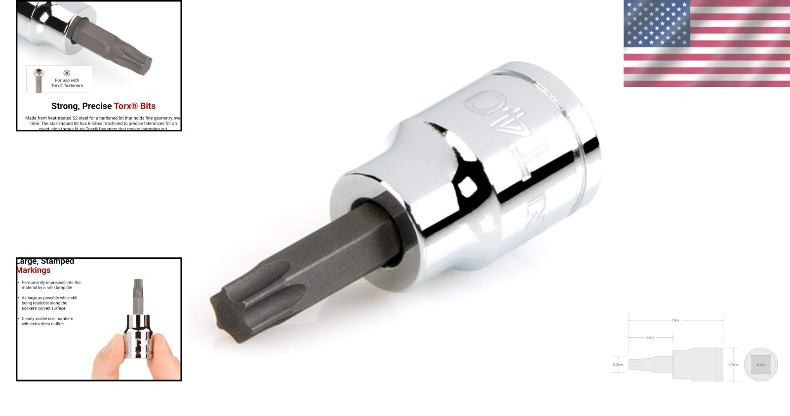 Lightweight Torx Bit Socket 3/8 Inch Drive – T40 Compatible, Corrosion-Resistant