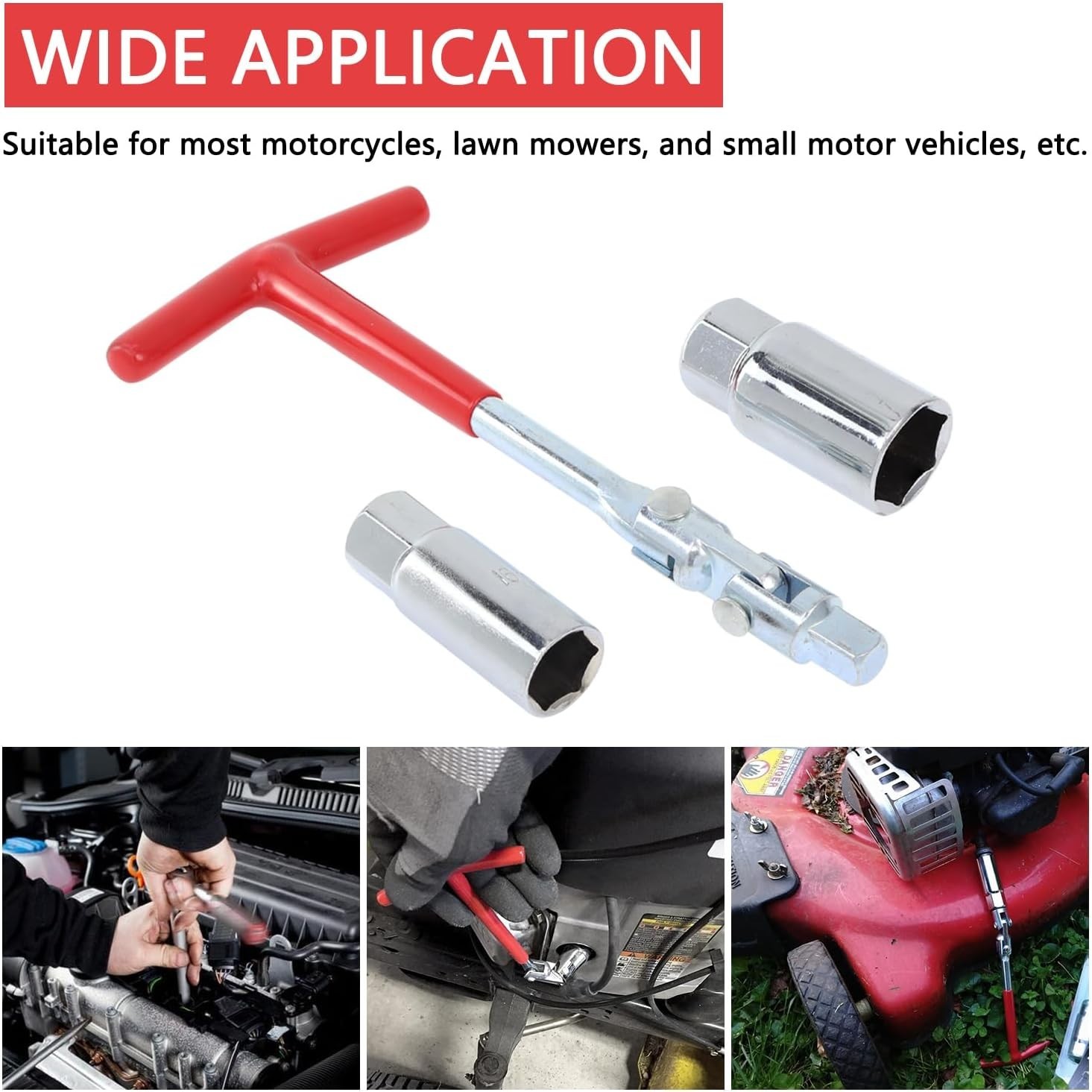Spark Plug Socket Wrench T-Handle 5/8 Inch 16mm and 13/16 Inch21mm Spark Plug…