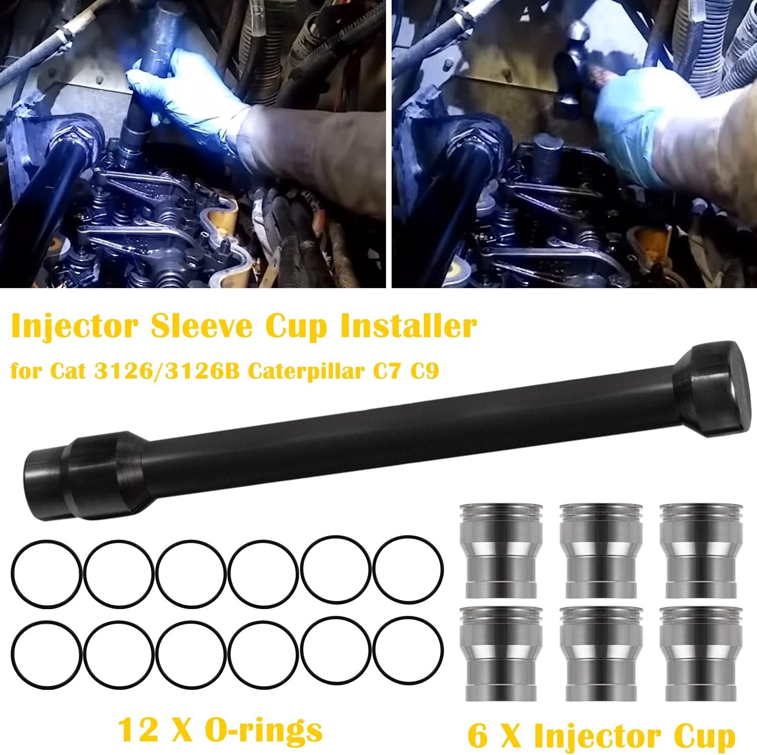 For 3126B Caterpillar C7 C9 HUEI Injector Sleeve Cup Removal Tool Install Kit