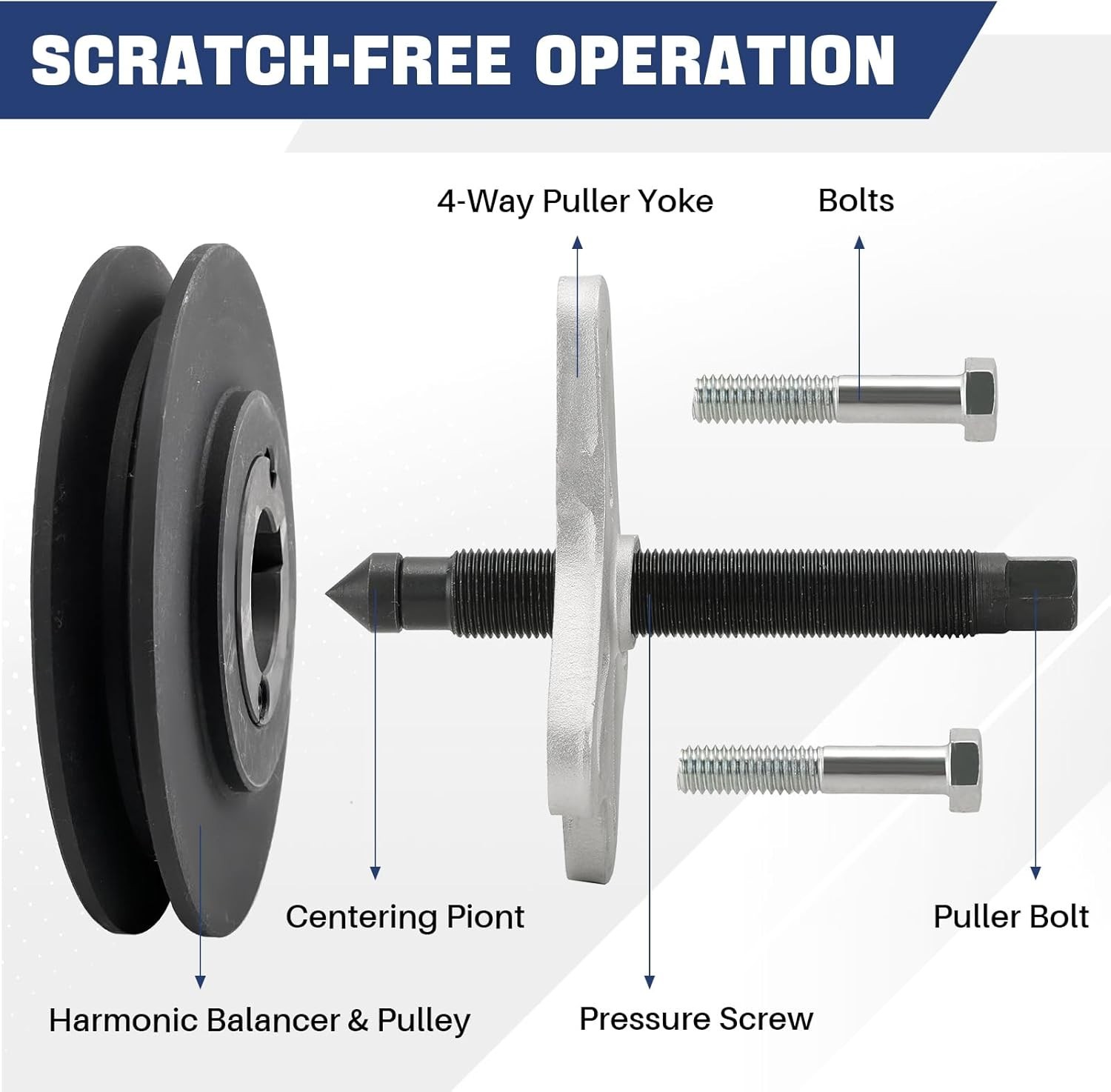 Harmonic Balancer Puller Set, 46 Pcs Flywheel Steering Wheel Puller Kit Gear …