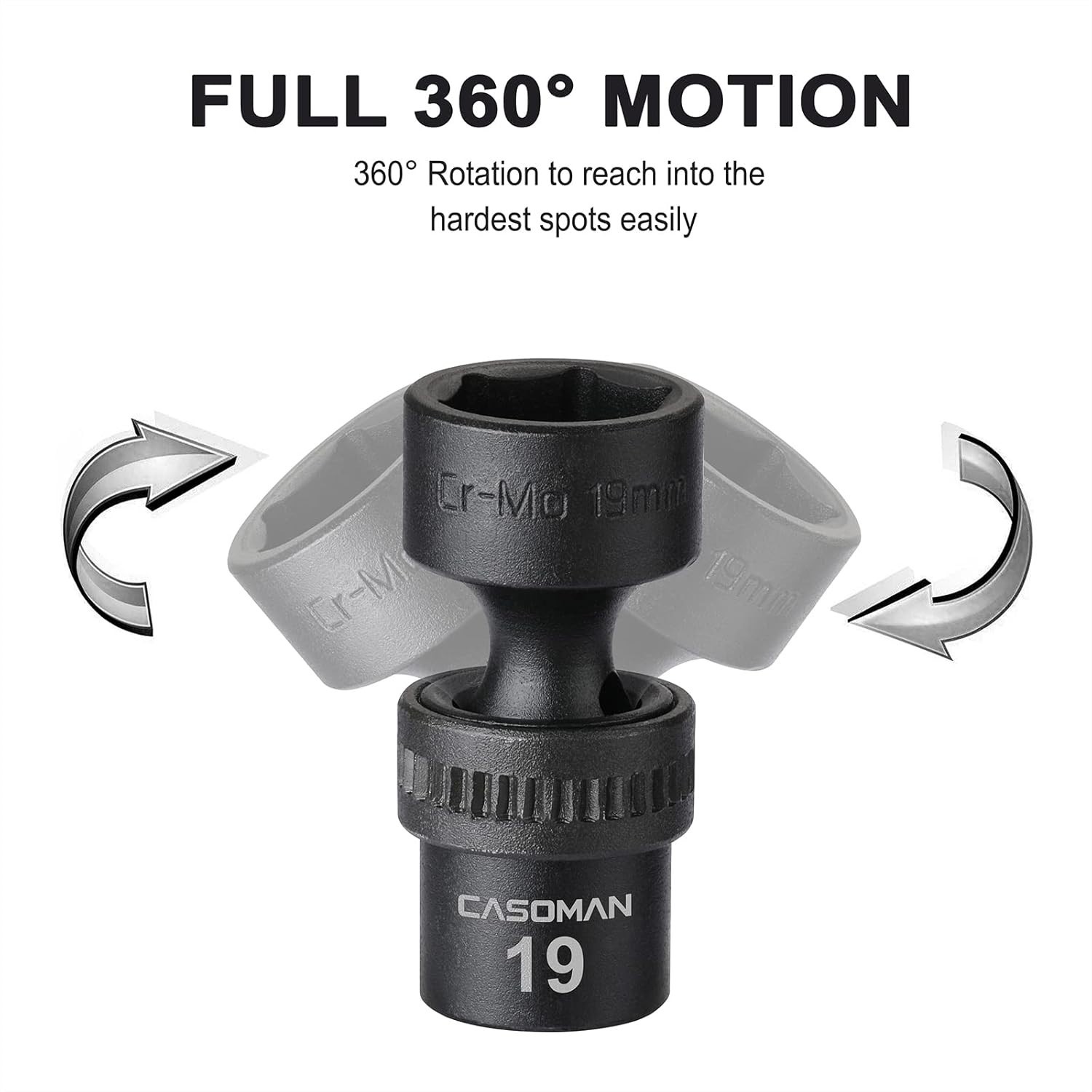 10 PCS 3/8″ Drive Impact Socket Set – Metric CR-MO 10-19mm, Durable & Versatile