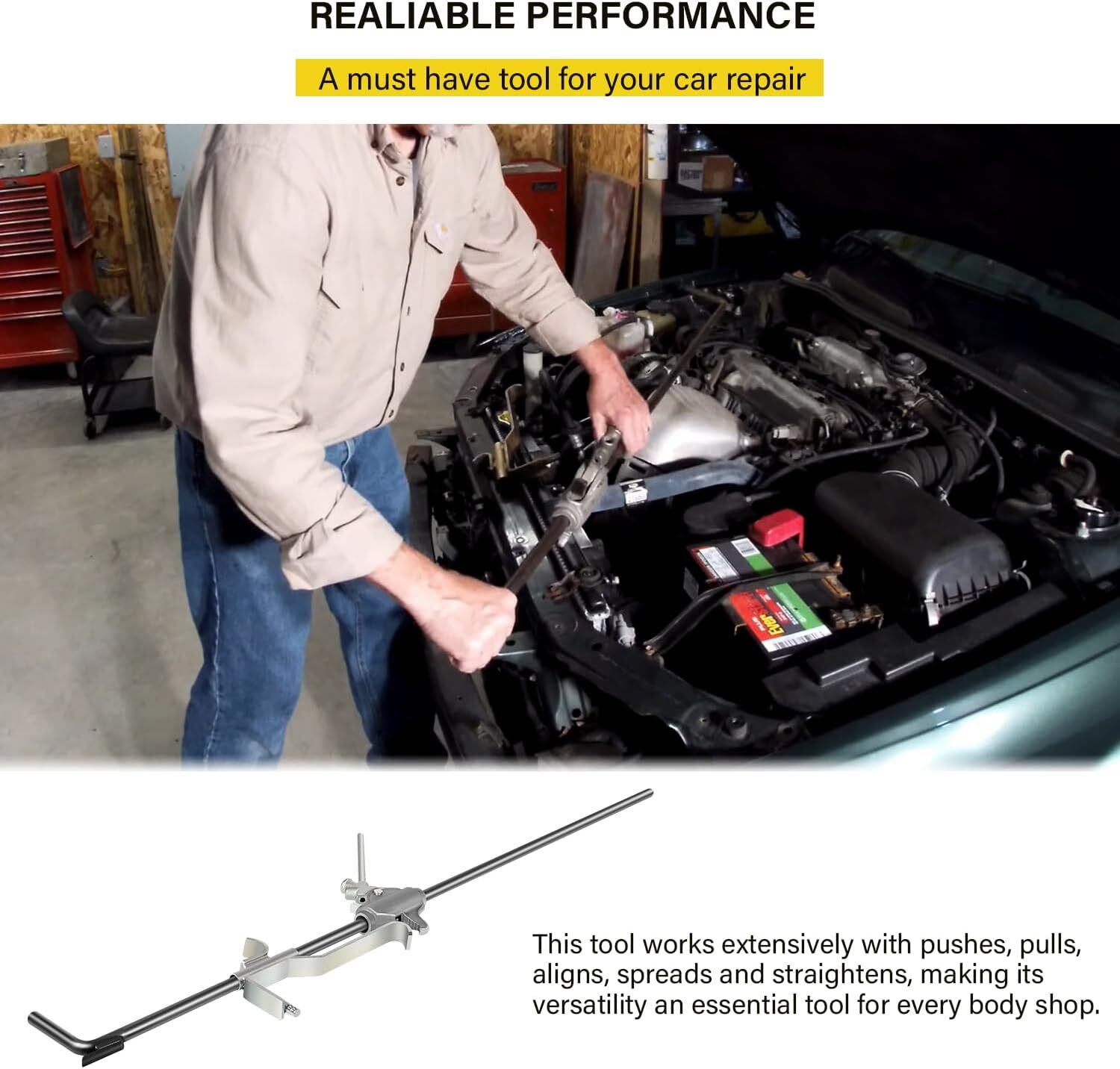 Monkey On A Stick Friction Body Jack 77043 Alignment Repair Tool 55″ Friction