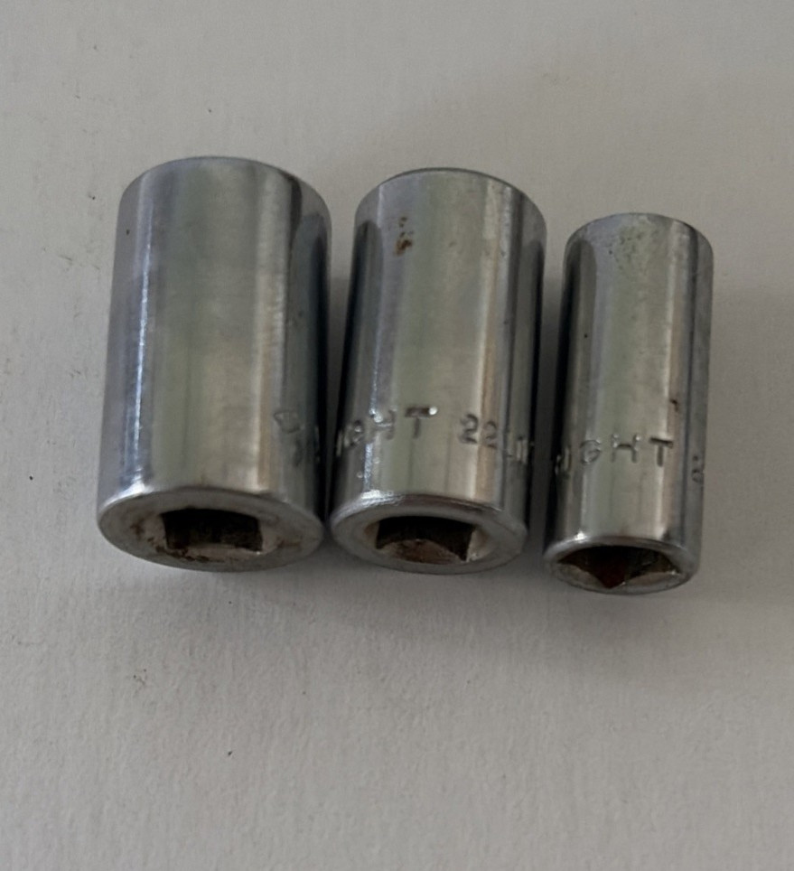 Wright Tool 1/4″ Drive 8pt Standard Sockets Lot of 3 See Description