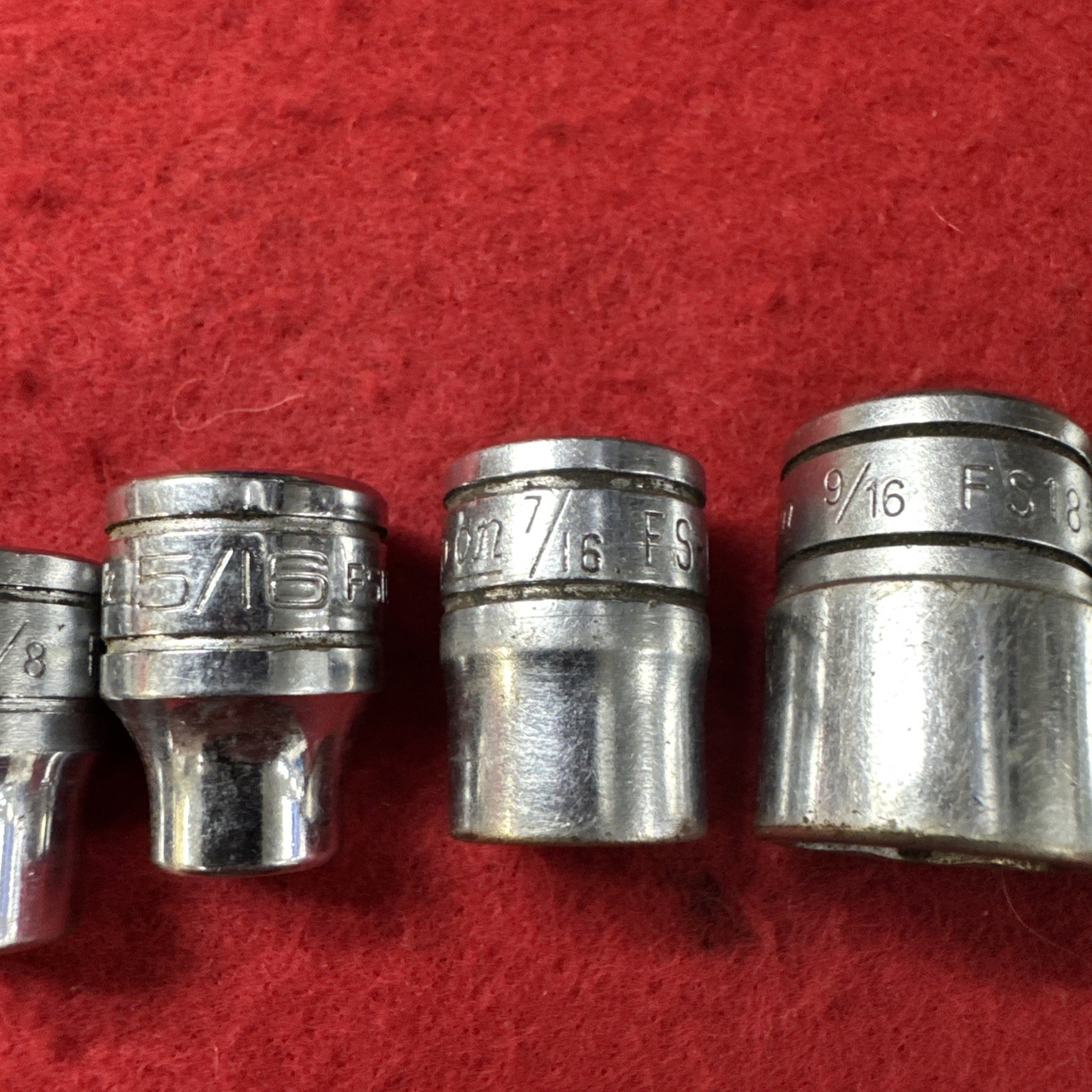 SNAP ON FS201 FS141 FS121 FS101 FS081 FS261 FS181 SET 7Pcs 6 Pt SHALLOW 3/8”