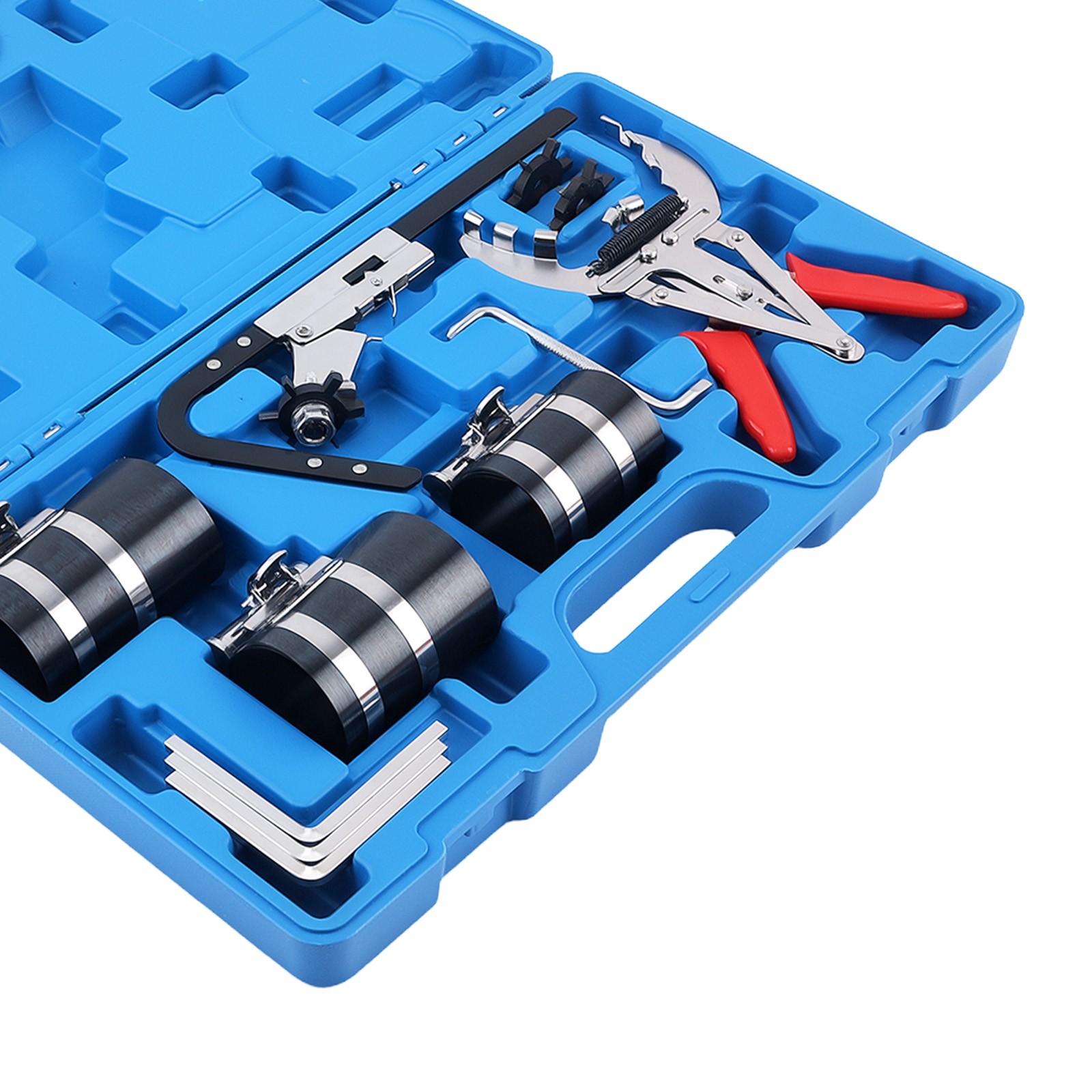 11PC Engine Piston Ring Compressor Set Steel Tool Kit 53-175mm w/ Pliers