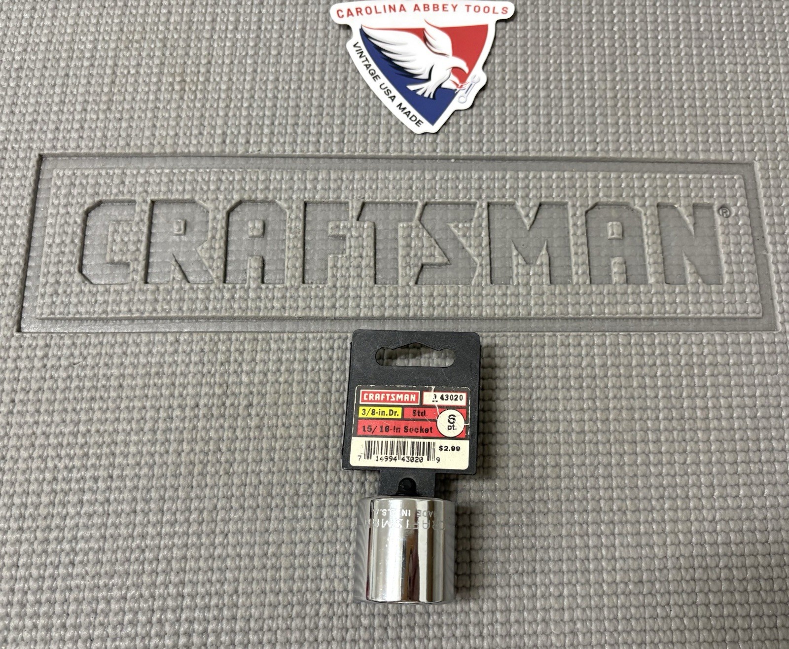 NOS Sears Craftsman USA 3/8” Drive 15/16” Socket 6 Point 43020 GK Rare Size 6pt