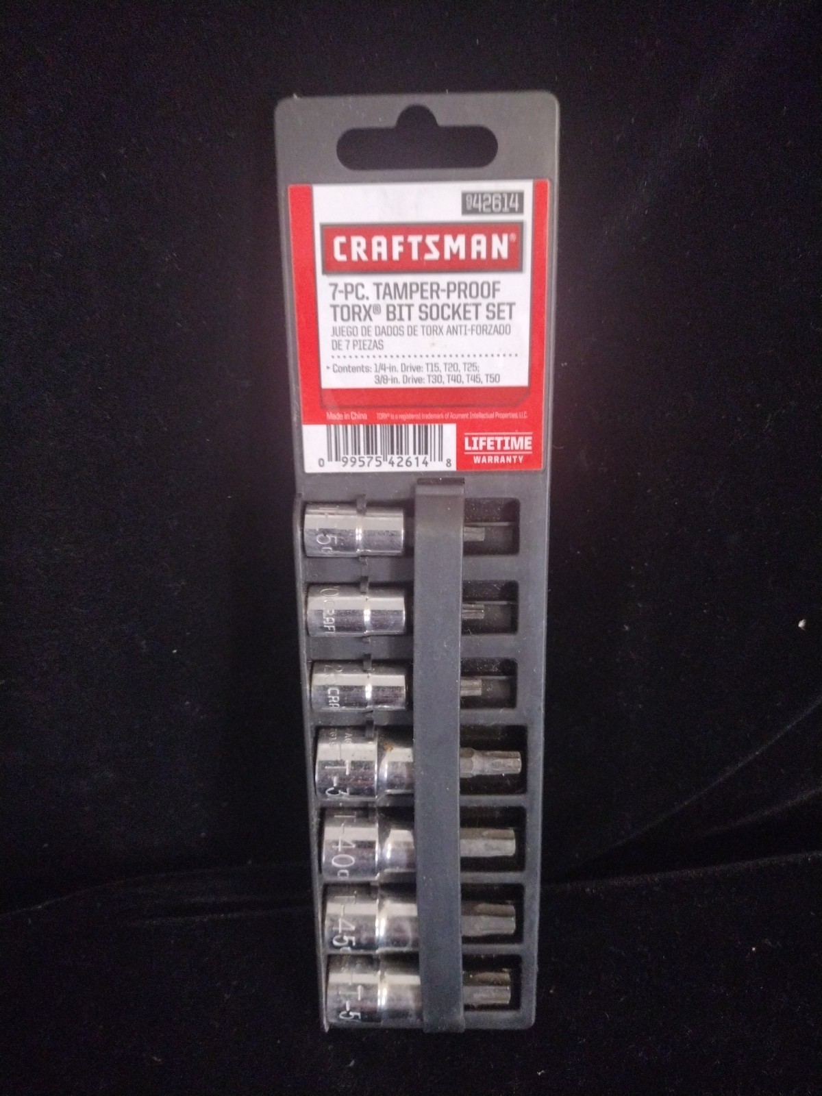 CRAFTSMAN 7-Pc. 1/4″ & 3/8″ Drive Tamper-Proof Torx Bit Socket Set 42614 NEW