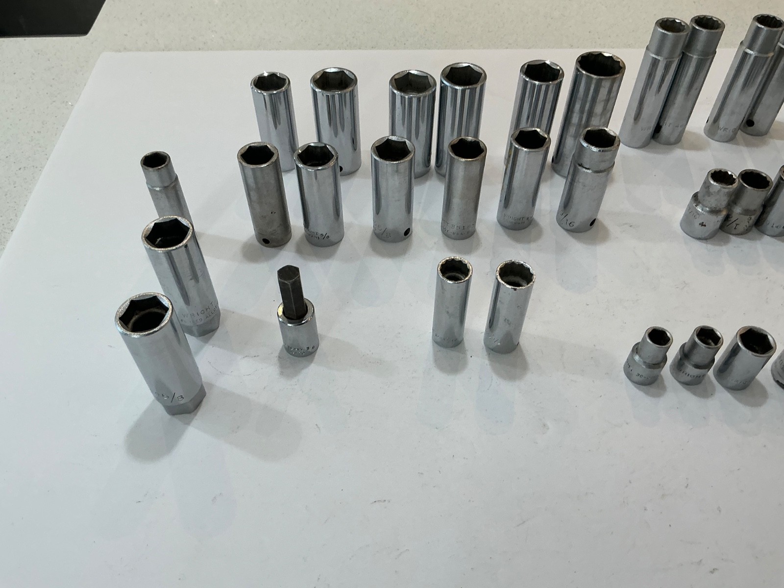 Asst Wright sockets 1/4″,3/8″,1/2″ deep&shallow SAE/MM 41 pc all for $100 OBO US
