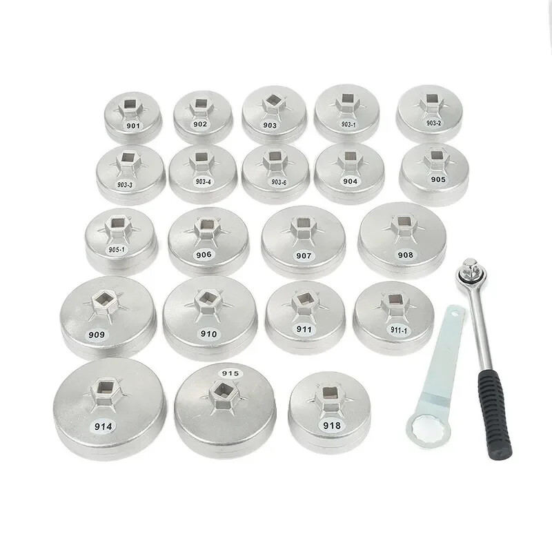 23pcs Automotive Oil Filter Cover Type Disassembly Wrench Socket Ratchet Wrench