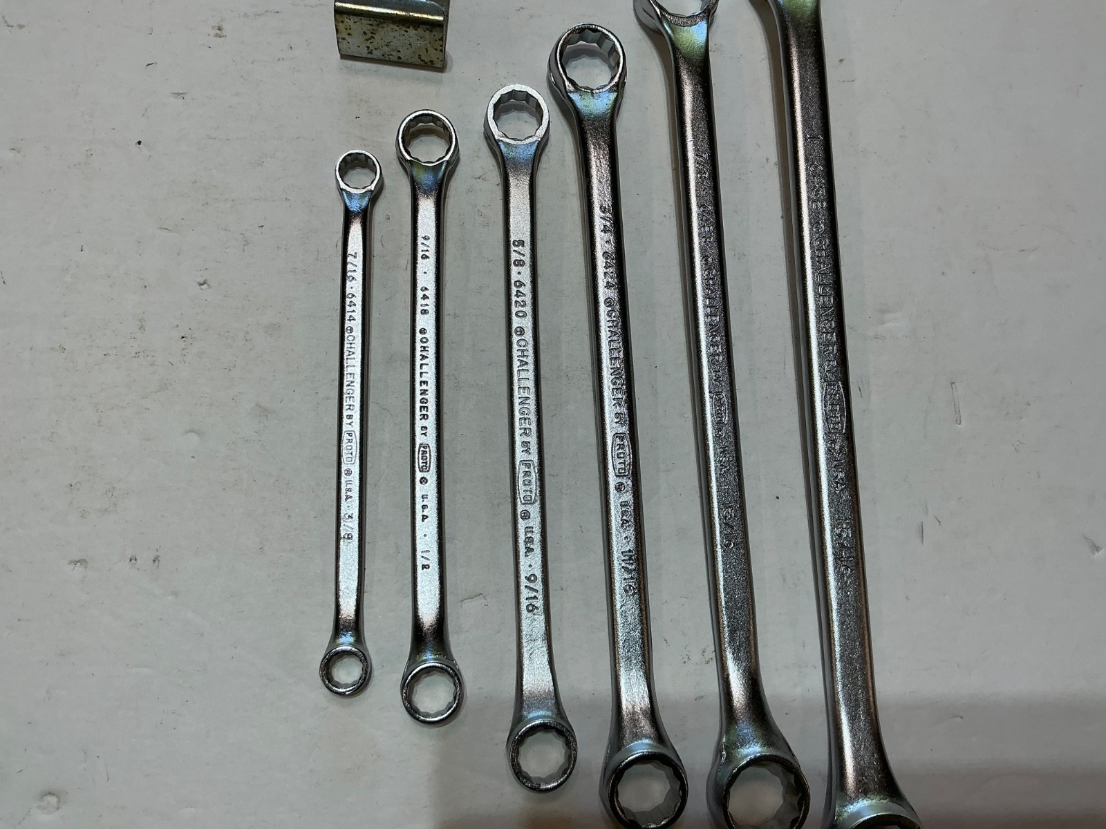 Vtg NOS Challenger by Proto 6 pc SAE double box wrench set 3/8″ to 1″ USA