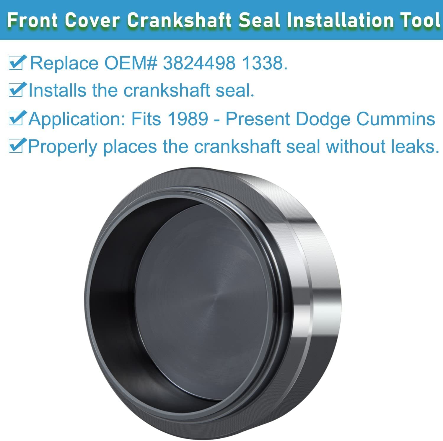 Front Cover Crankshaft Seal & Wear Sleeve Installer Tool For Cummins 3.9 5.9 6.7