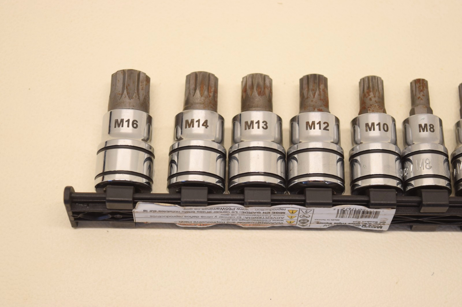 Matco Tools SQM92V 9 Piece 3/8″ Drive Triple Square Bit Socket Set 12 Point USED