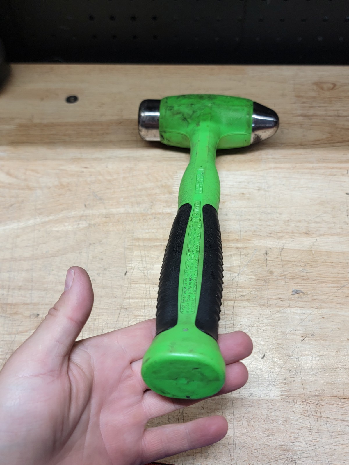 SNAP-ON HBBD32, 32oz Ball Peen Soft Grip Dead Blow Hammer Green USA MADE SNAPON