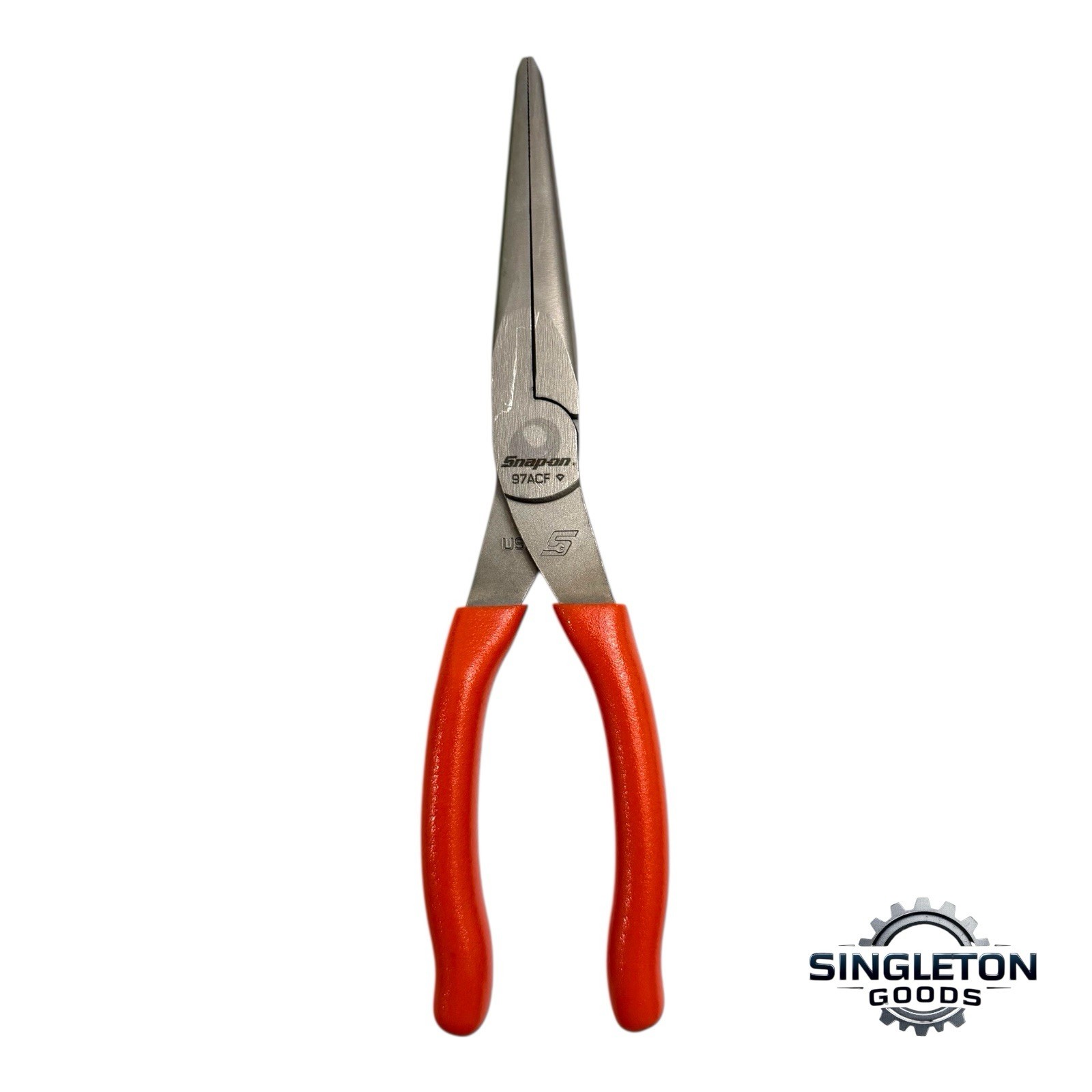 Snap-on Tools NEW 97ACFO 9in ORANGE Soft Grip Rounded Jaw Needle Nose Pliers USA