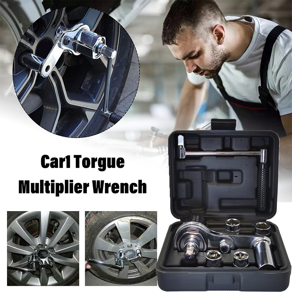 1/2″ Torsional Torque Multiplier Wrench Lug Nut Remover 17/19/21/22mm Tire Tool