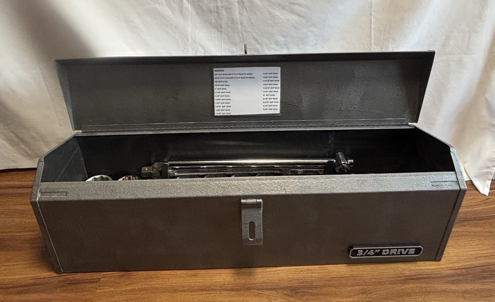 Sears Craftsman Industrial USA 31pc 3/4” Drive Socket Set & Steel Tool Box
